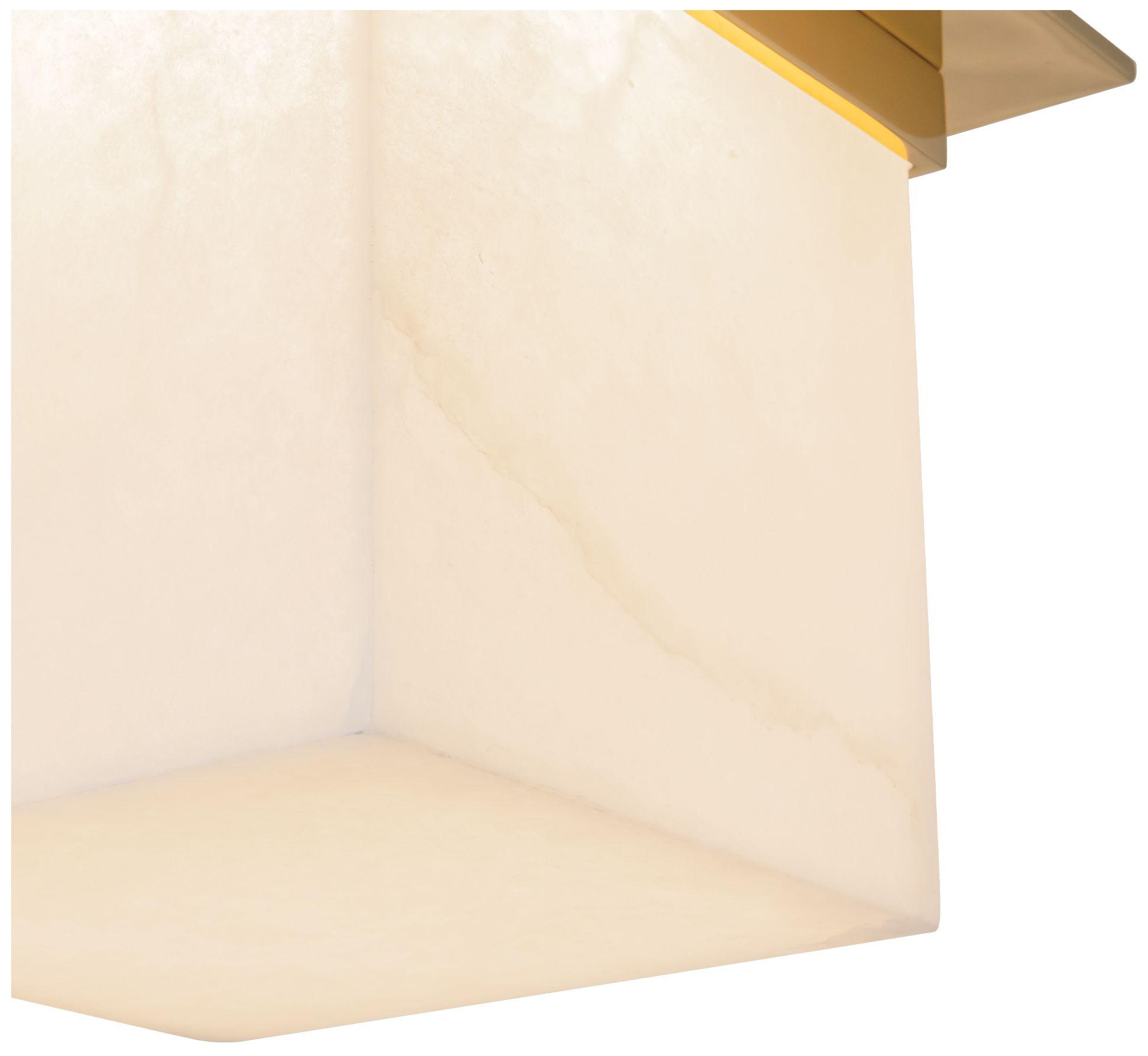 Image 5 Mineral 11-in Alabaster Square Flush Mount with Patina Brass Finish more views