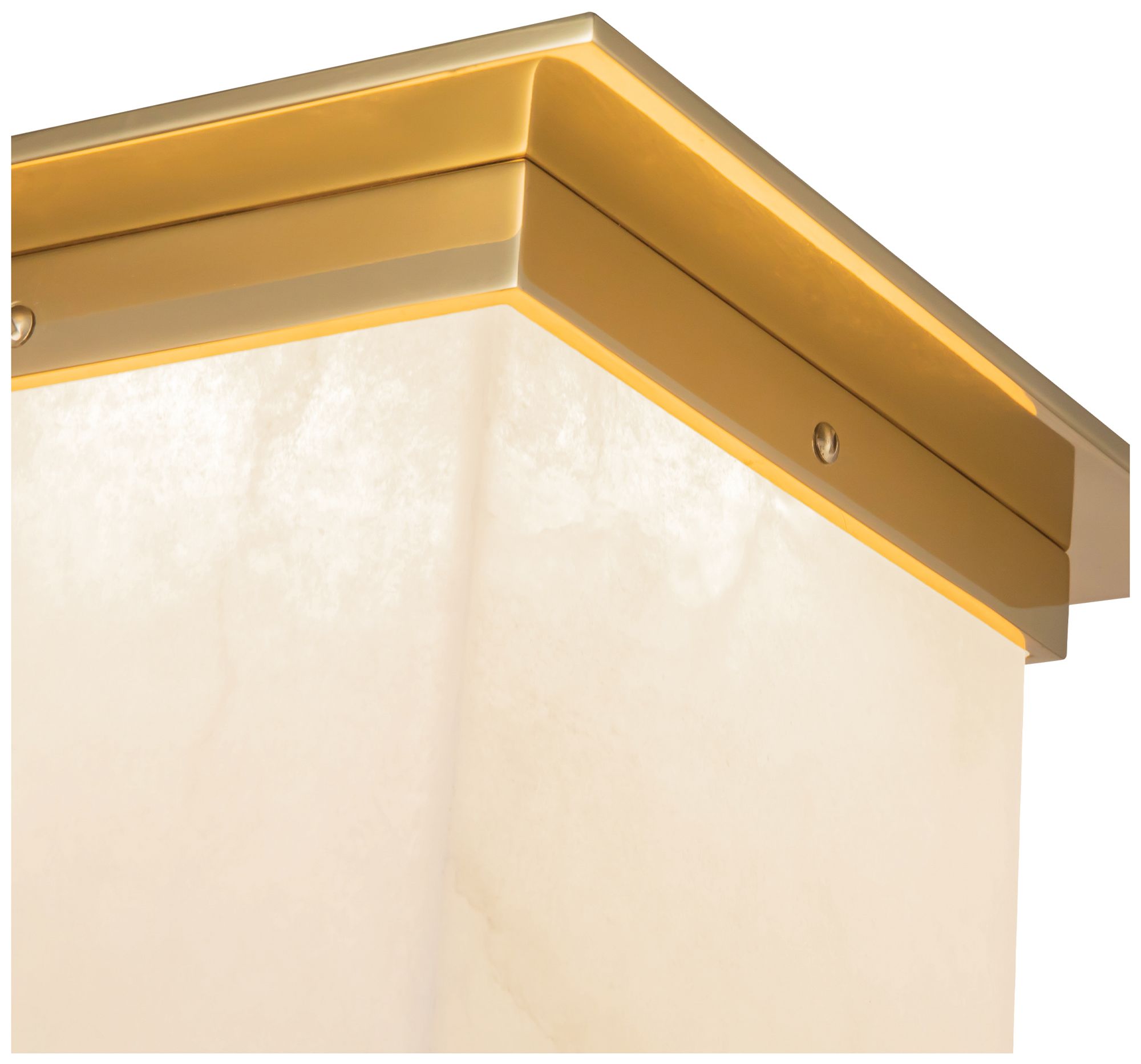 Image 6 Mineral 11-in Alabaster Square Flush Mount with Patina Brass Finish more views