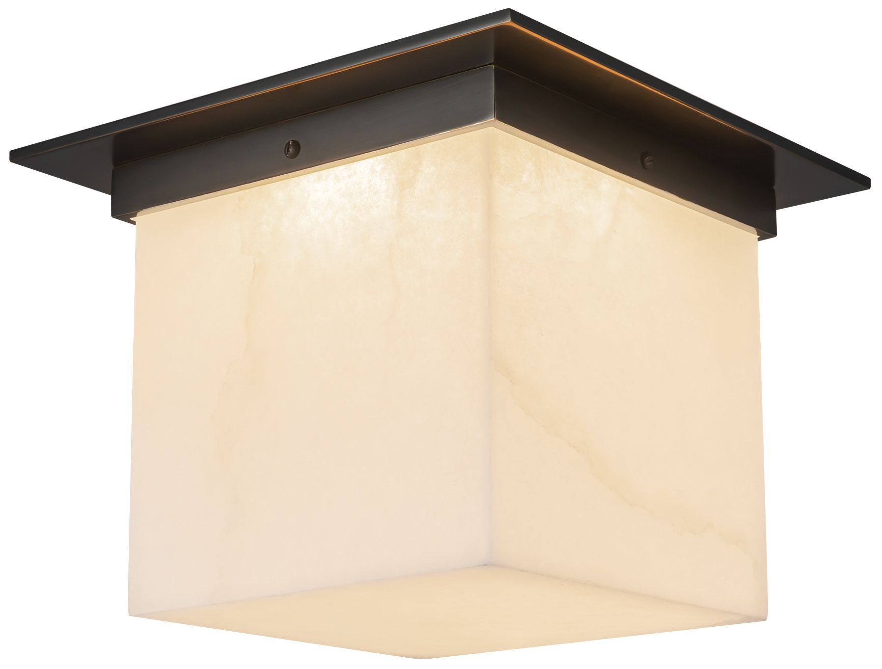 Image 3 Mineral 11-in Alabaster Square Flush Mount with Urban Bronze Finish more views