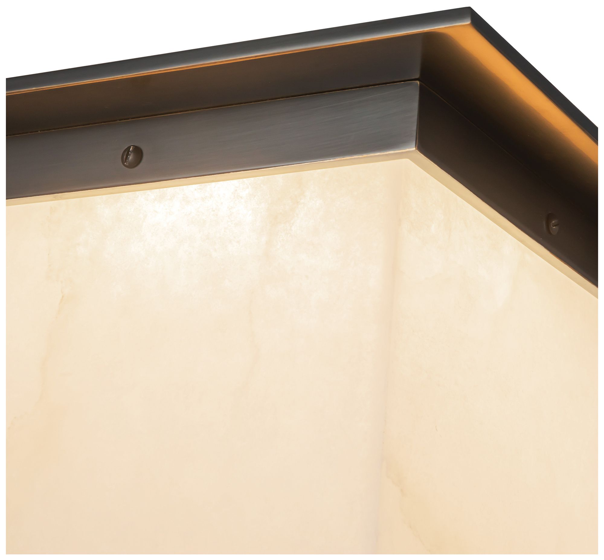 Image 5 Mineral 11-in Alabaster Square Flush Mount with Urban Bronze Finish more views