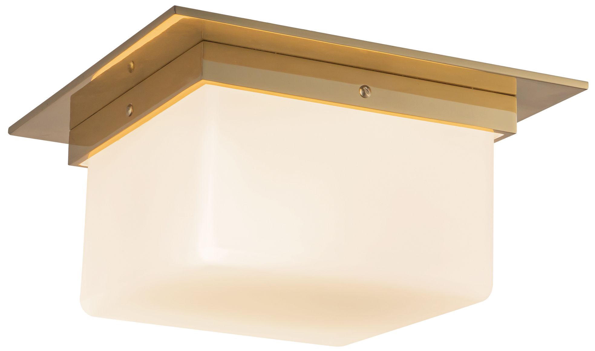 Mineral 11-in Brass Flush Mount with Opal Glass