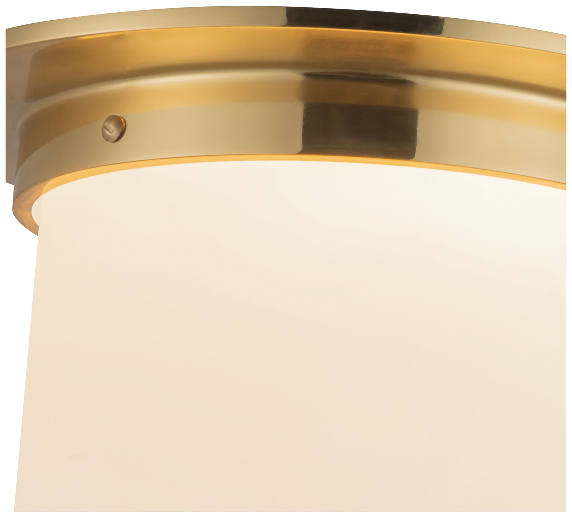 Image 5 Mineral 11-in Patina Brass Cylinder Flush Mount with Opal Glass more views