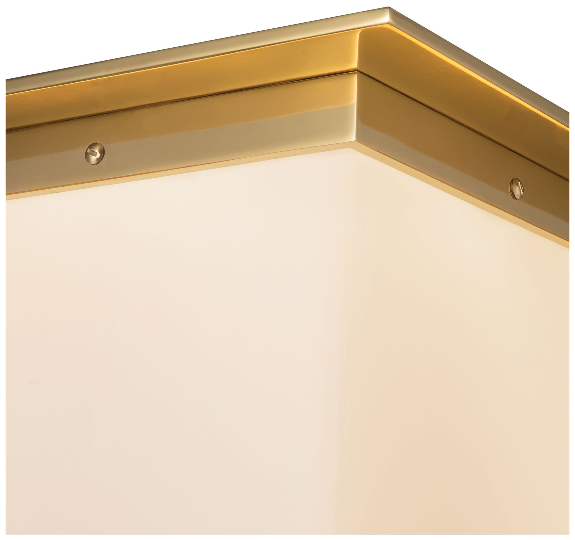 Image 5 Mineral 11-in Patina Brass Square Flush Mount with Opal Glass more views