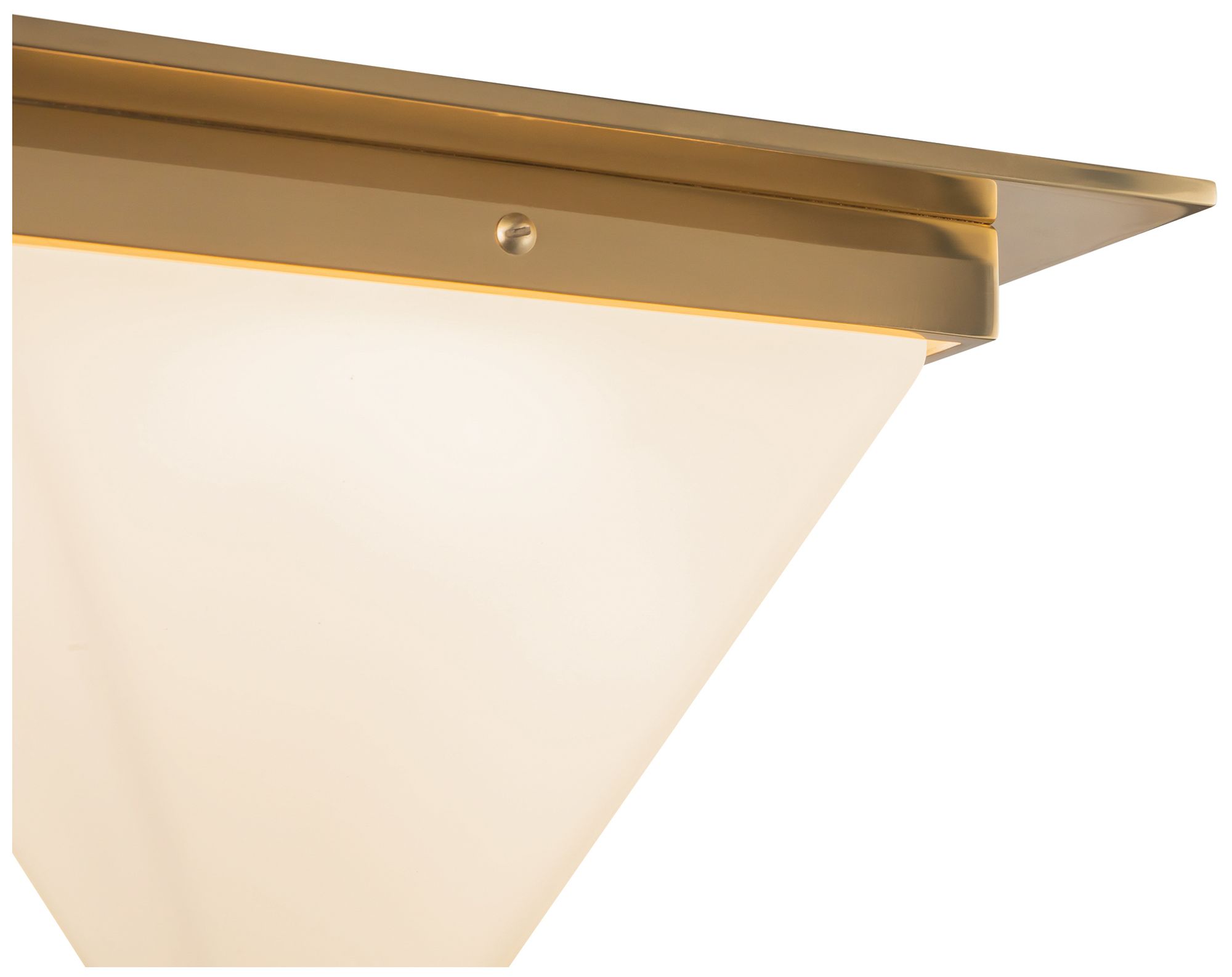 Image 5 Mineral 11-in Patina Brass Triangular Flush Mount with Opal Glass more views