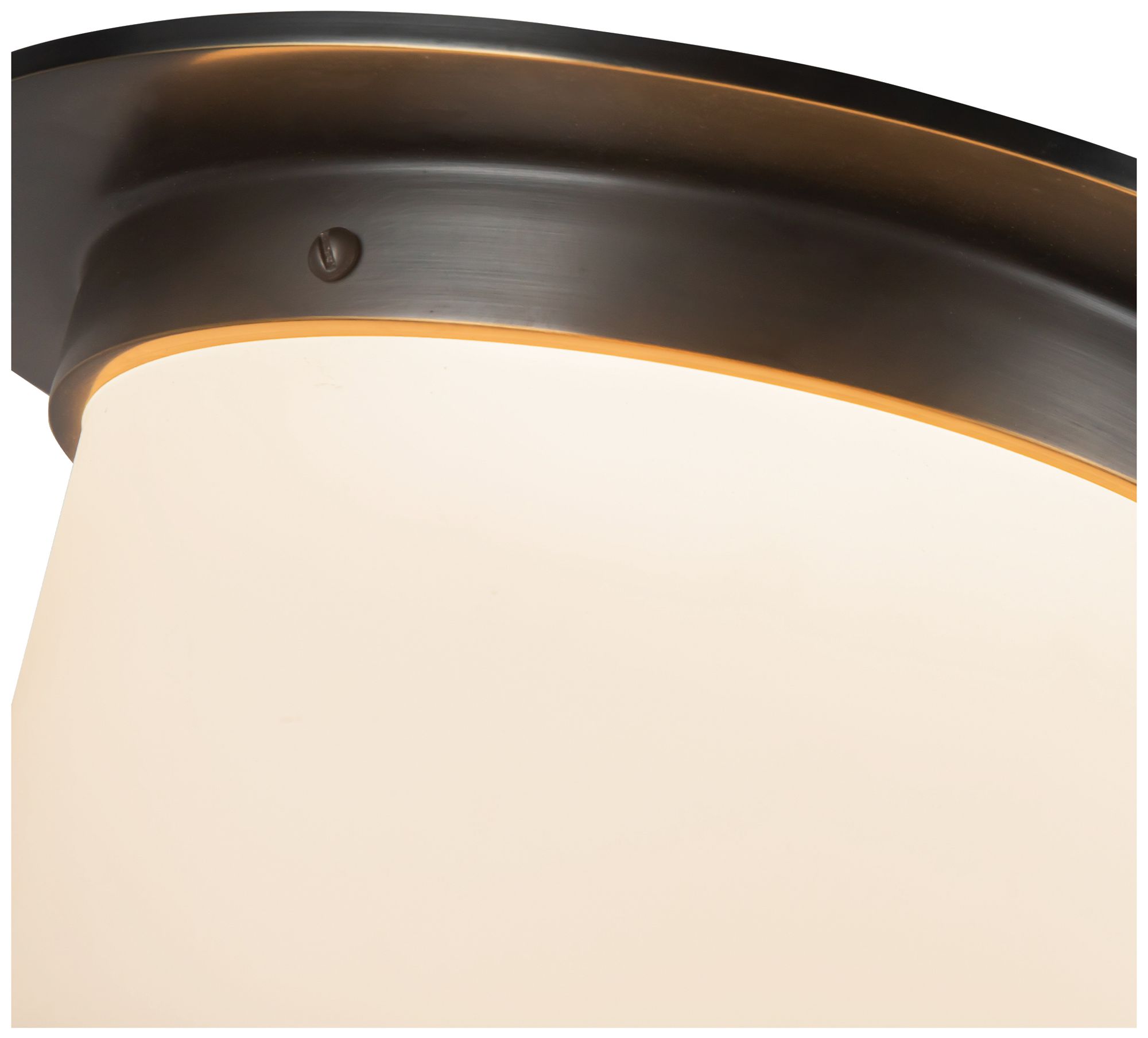 Image 5 Mineral 11-in Urban Bronze Cylinder Flush Mount with Opal Glass more views