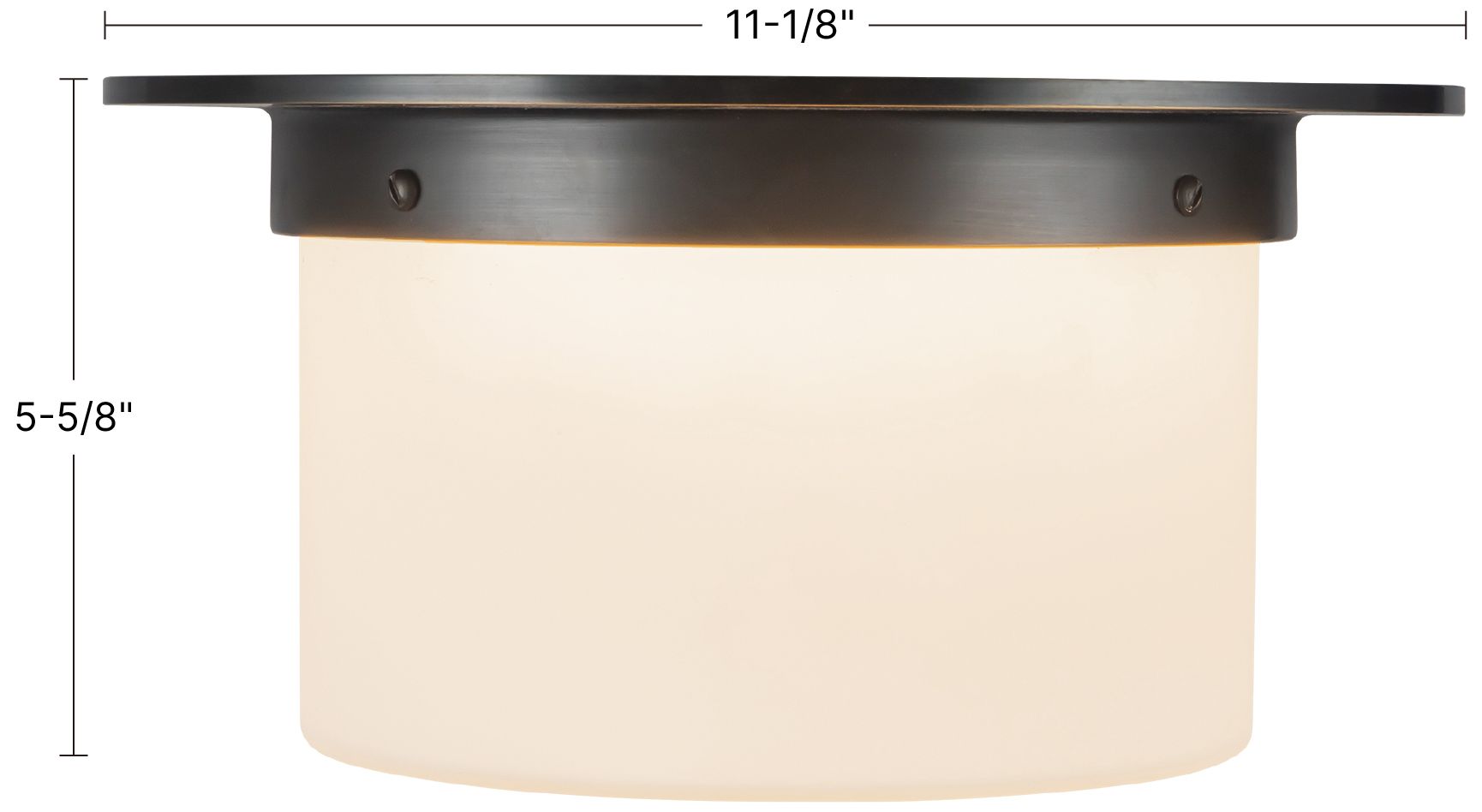 Image 6 Mineral 11-in Urban Bronze Cylinder Flush Mount with Opal Glass more views