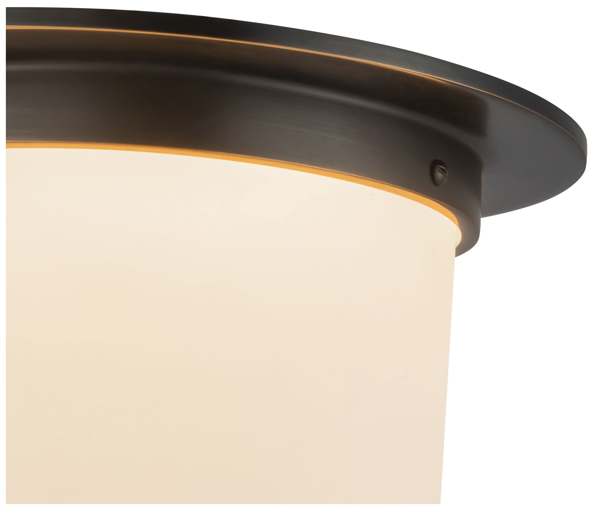 Image 5 Mineral 11-in Urban Bronze Cylinder Flush Mount with Opal Glass more views