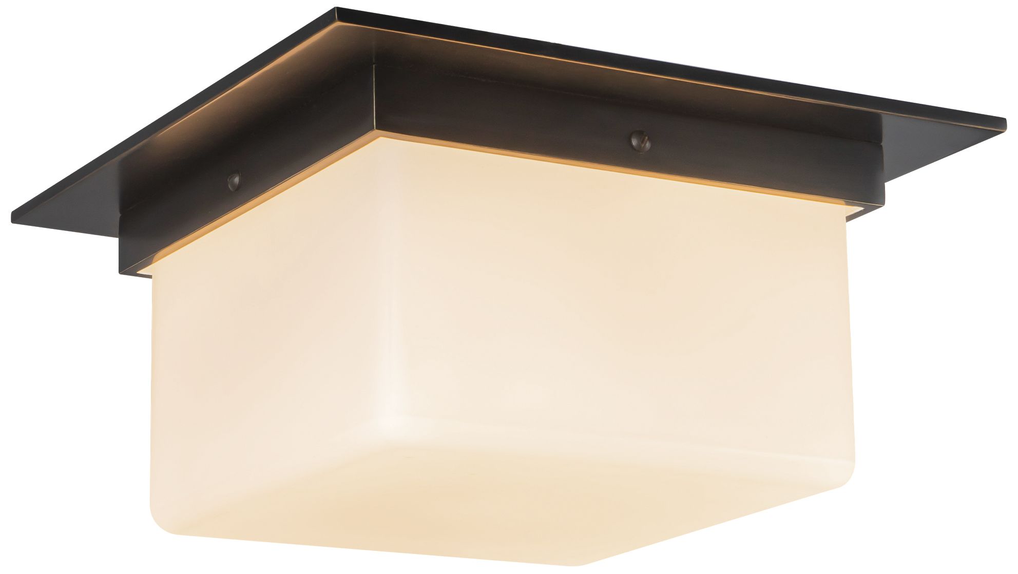 Mineral 11-in Urban Bronze Flush Mount with Opal Glass