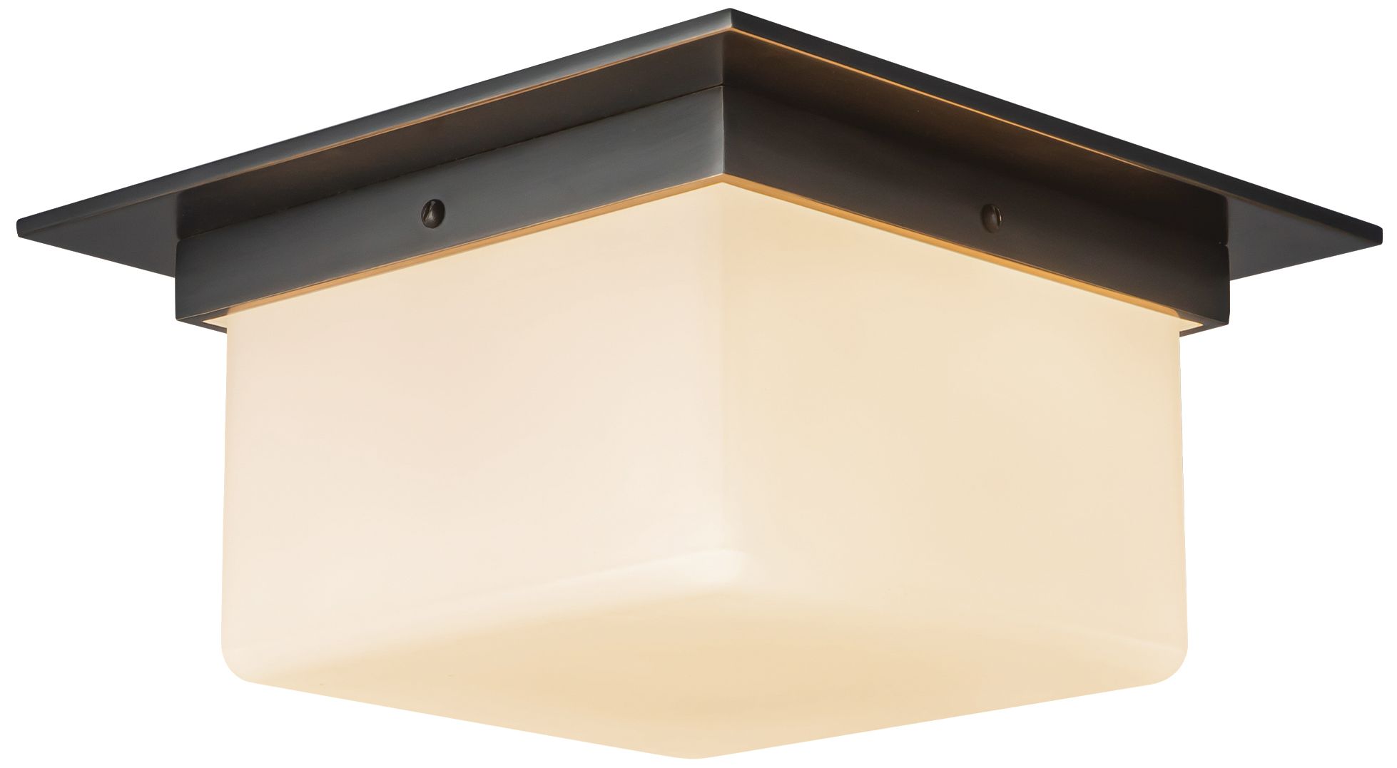 Image 3 Mineral 11-in Urban Bronze Flush Mount with Opal Glass more views