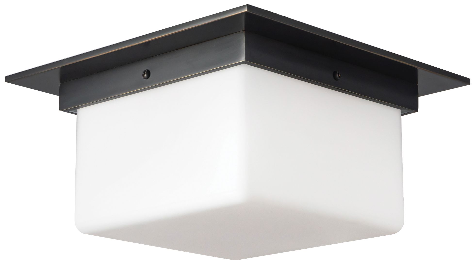 Image 4 Mineral 11-in Urban Bronze Flush Mount with Opal Glass more views