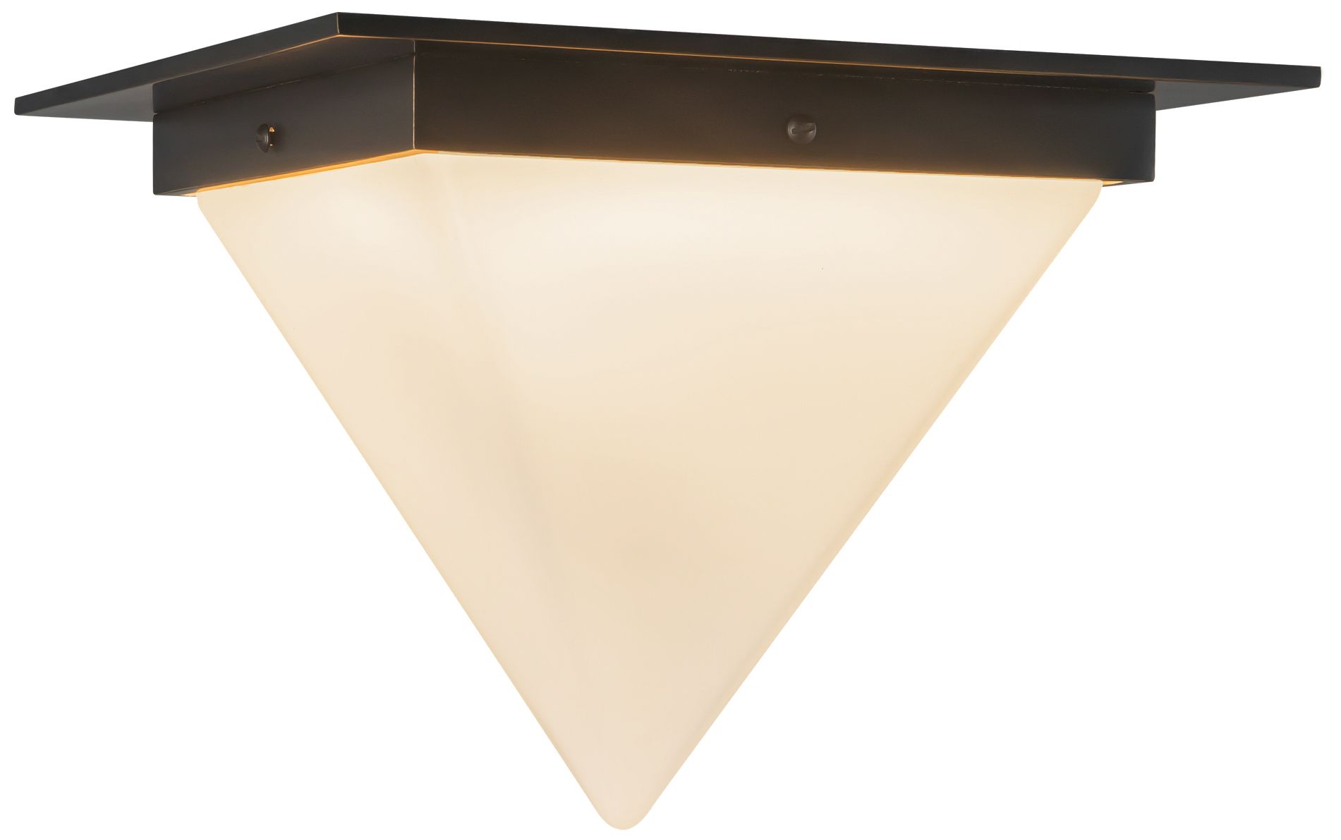 Mineral 11-in Urban Bronze Triangular Flush Mount with Opal Glass