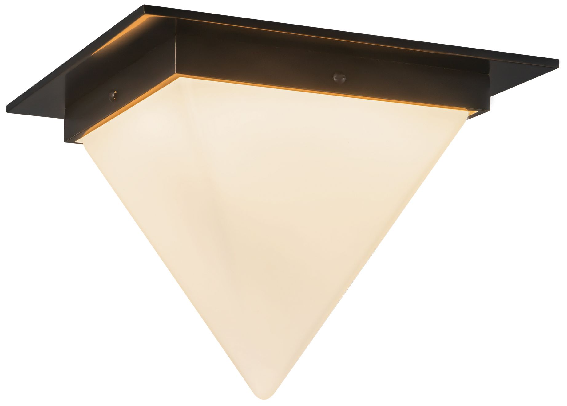 Image 3 Mineral 11-in Urban Bronze Triangular Flush Mount with Opal Glass more views