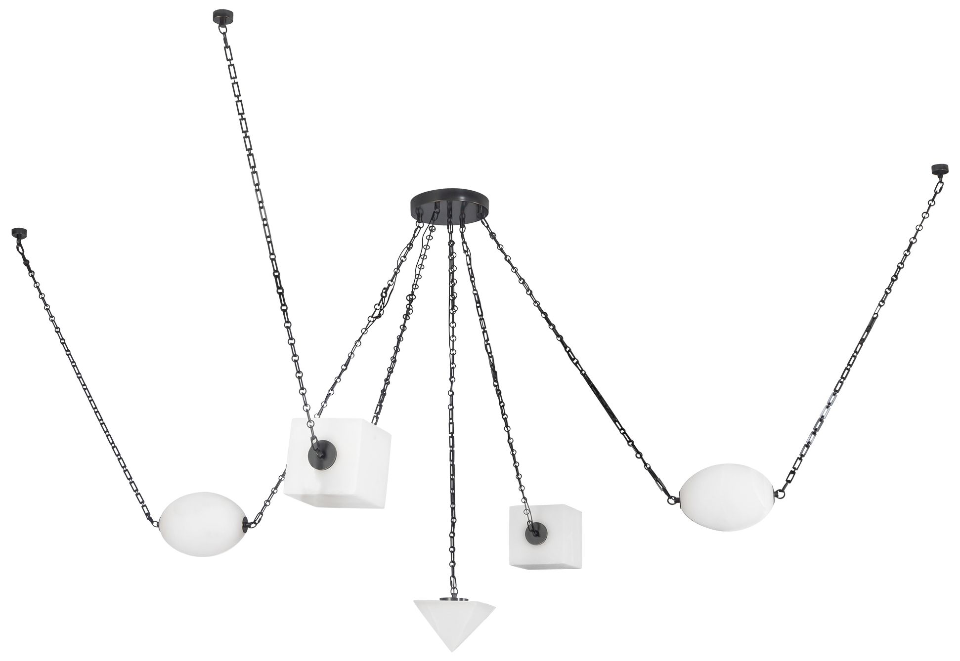 Image 3 Mineral 5-Light Alabaster dimmable LED Chandelier with Urban Bronze Finish more views