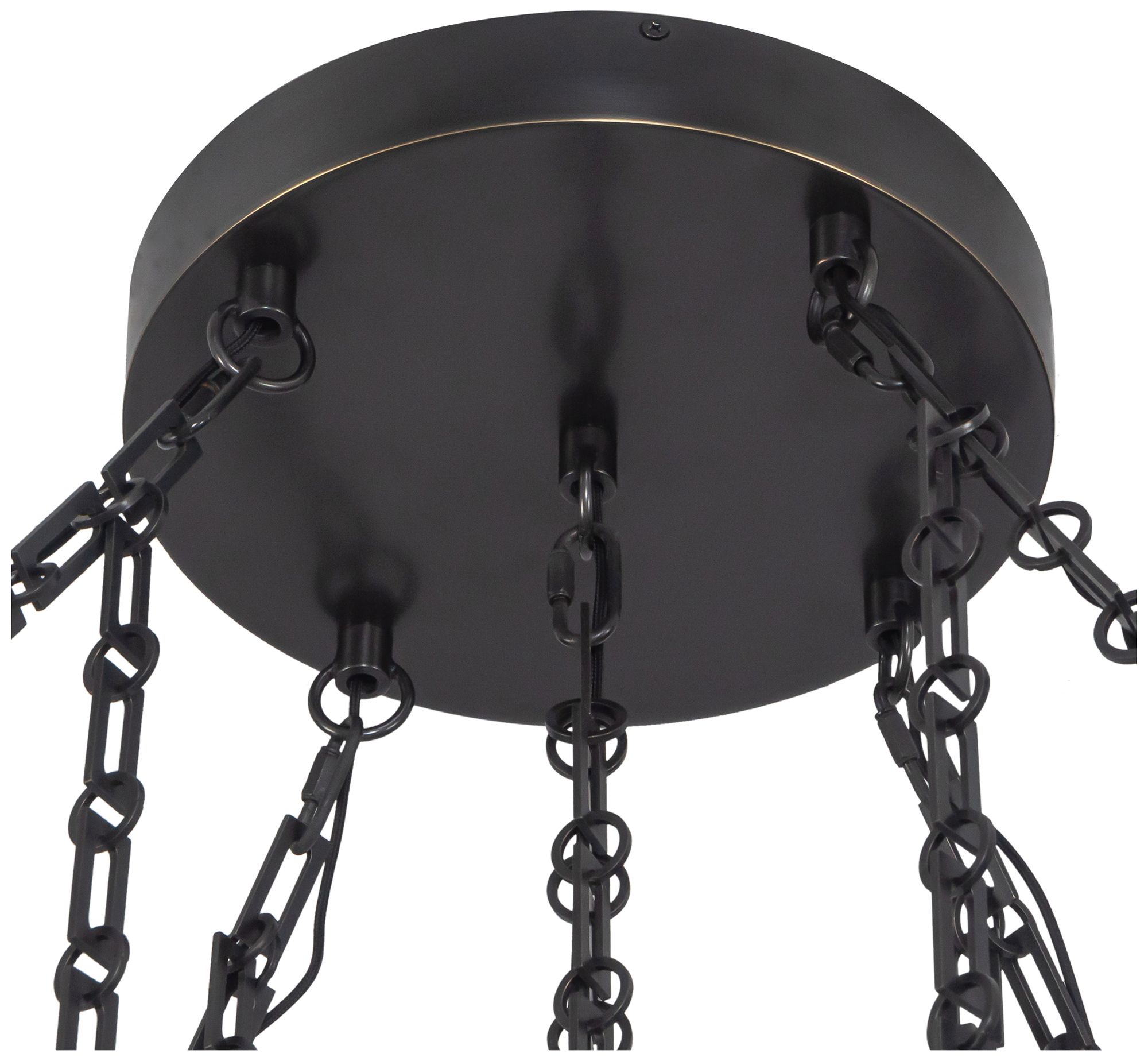 Mineral 5-Light Alabaster dimmable LED Chandelier with Urban Bronze Finish