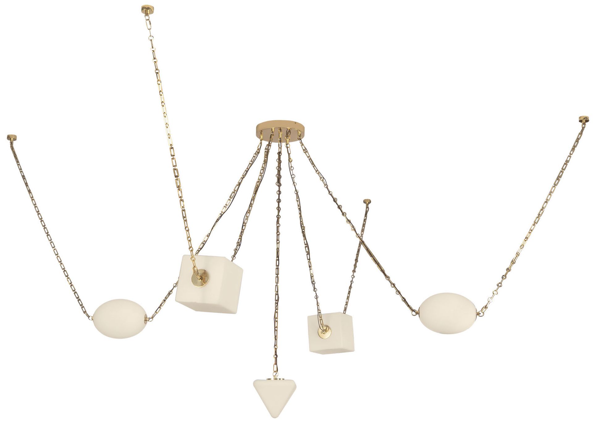 Image 6 Mineral 5-Light Brass dimmable LED Chandelier with Opal Glass more views