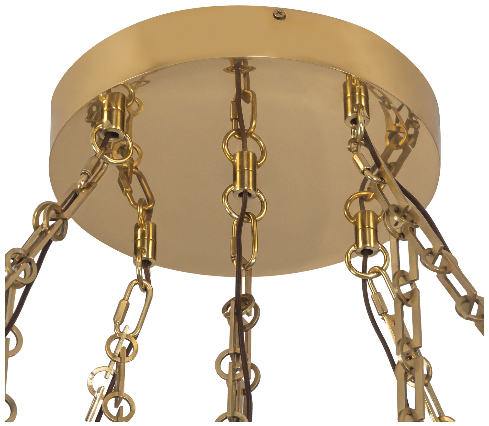 Mineral 5-Light Brass dimmable LED Chandelier with Opal Glass