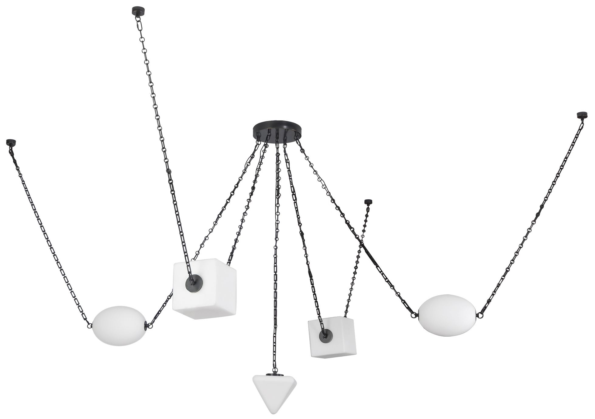 Image 3 Mineral 5-Light Urban Bronze dimmable LED Chandelier with Opal Glass more views