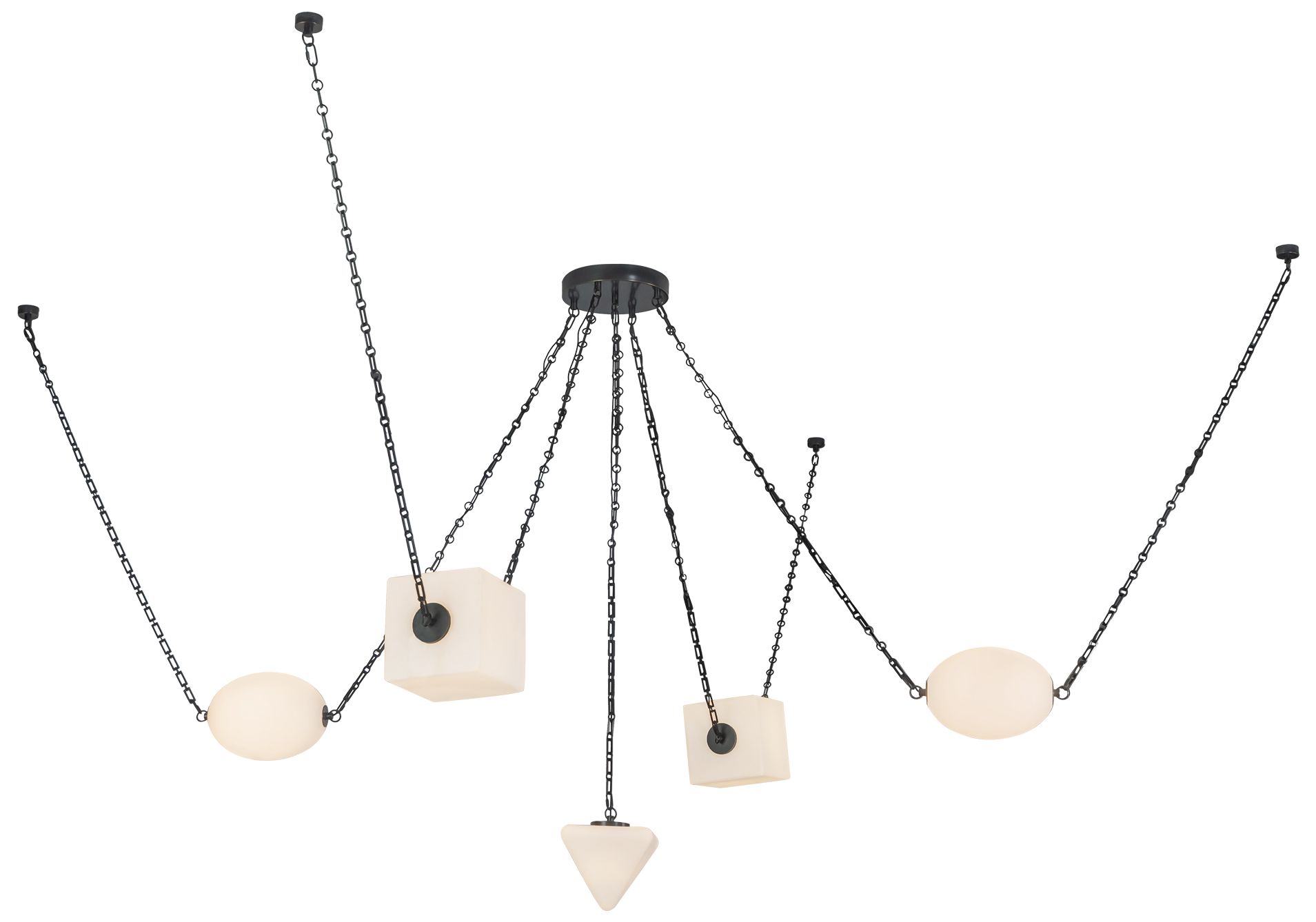 Image 6 Mineral 5-Light Urban Bronze dimmable LED Chandelier with Opal Glass more views