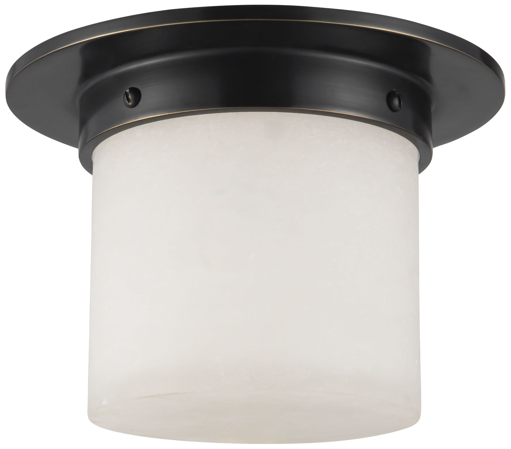 Image 4 Mineral 8-in Alabaster Cylinder Flush Mount with Urban Bronze Finish more views