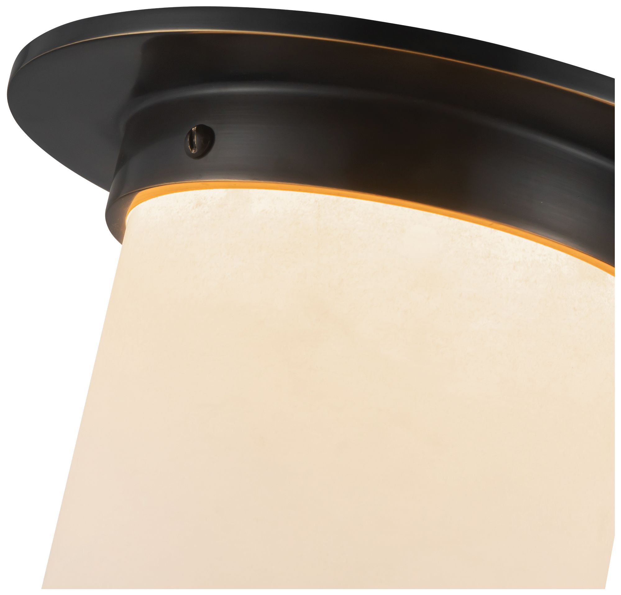 Image 5 Mineral 8-in Alabaster Cylinder Flush Mount with Urban Bronze Finish more views