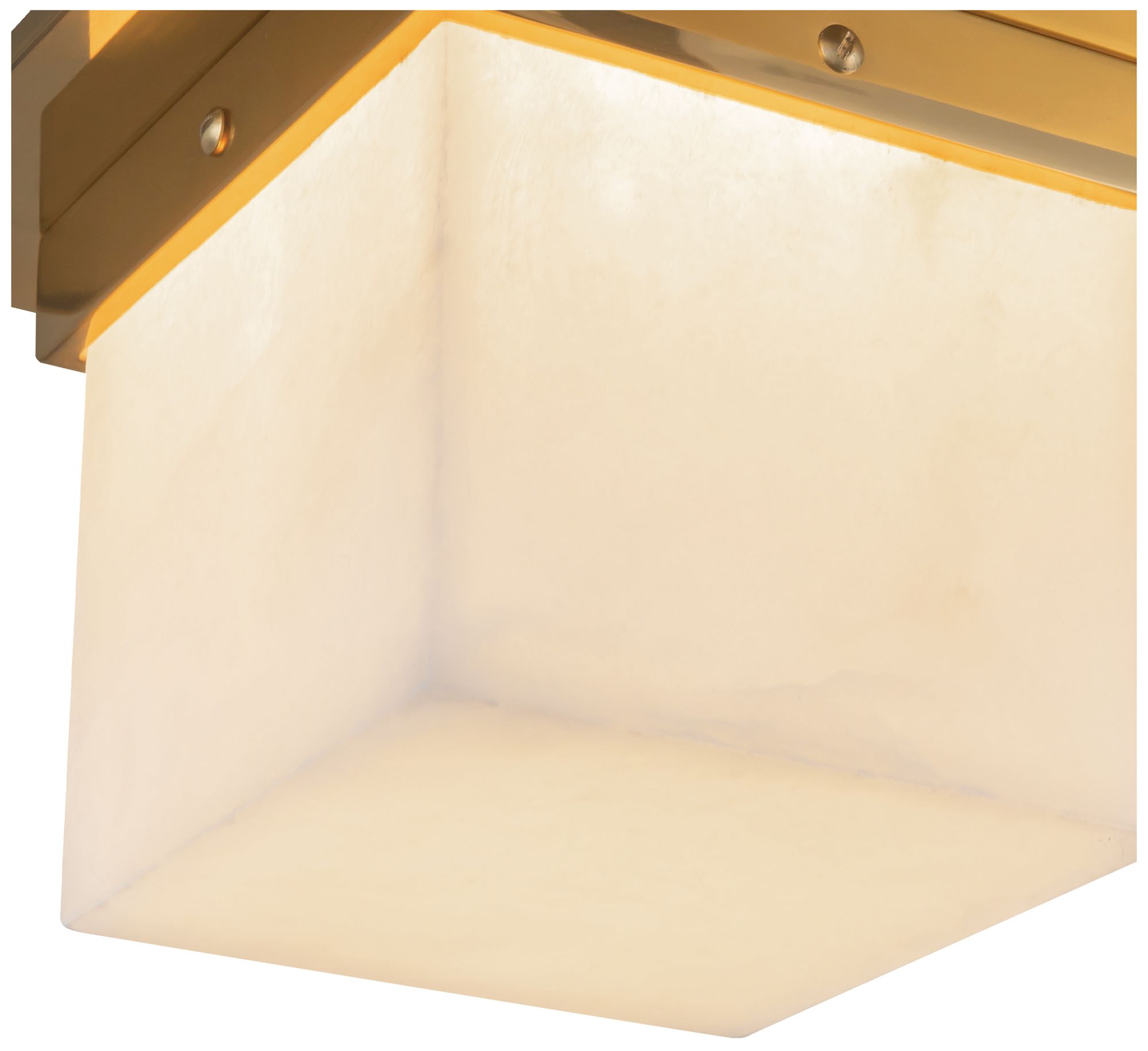 Image 5 Mineral 8-in Alabaster Square Flush Mount with Patina Brass Finish more views