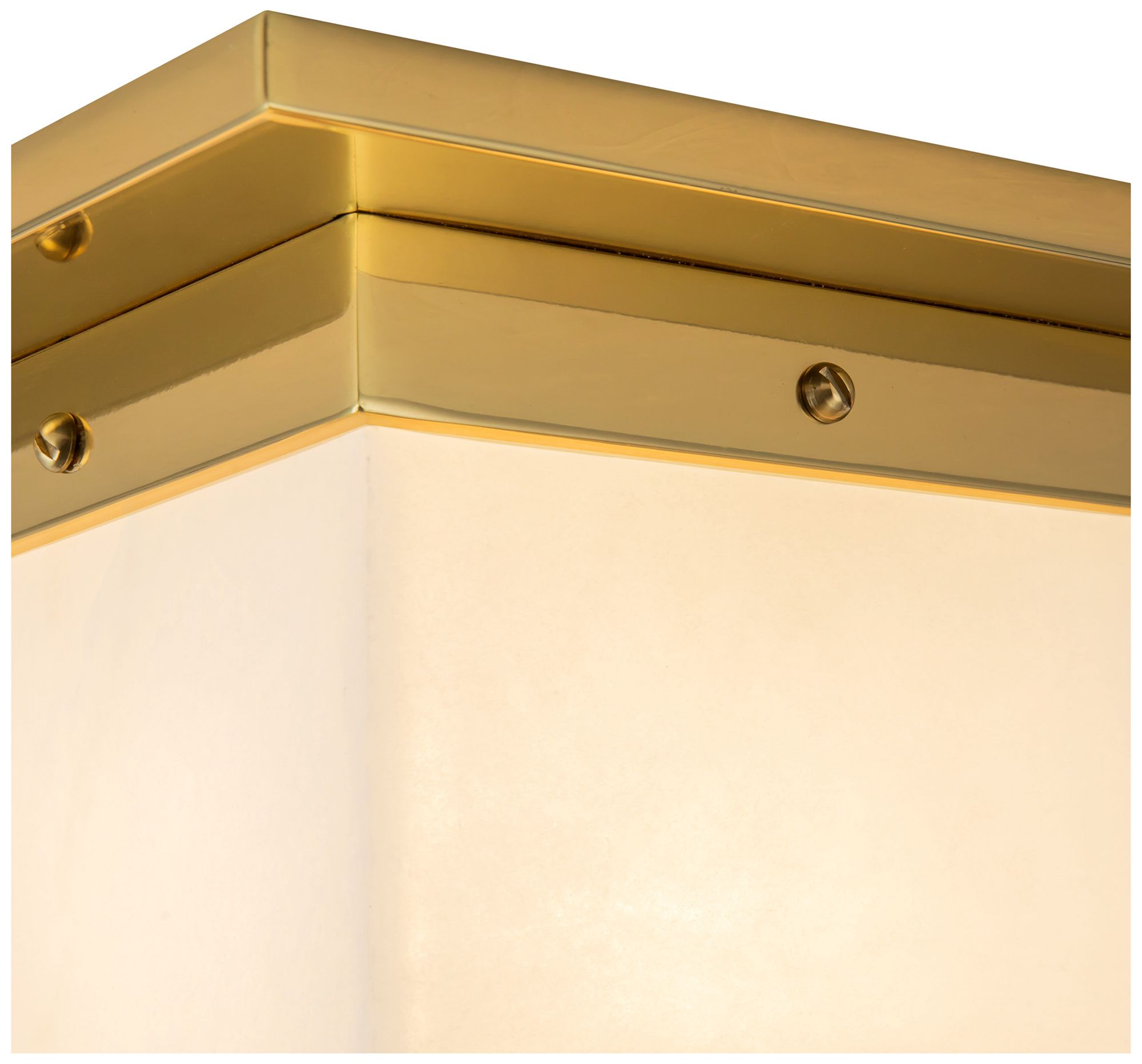 Image 5 Mineral 8-in Alabaster Square Flush Mount with Patina Brass Finish more views