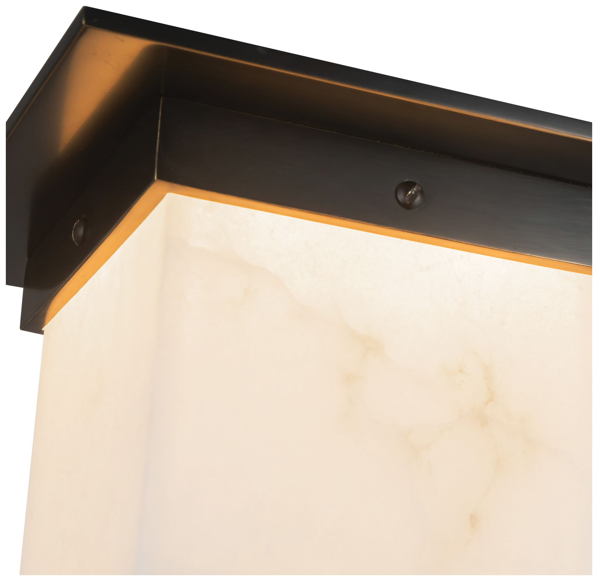 Image 5 Mineral 8-in Alabaster Square Flush Mount with Urban Bronze Finish more views