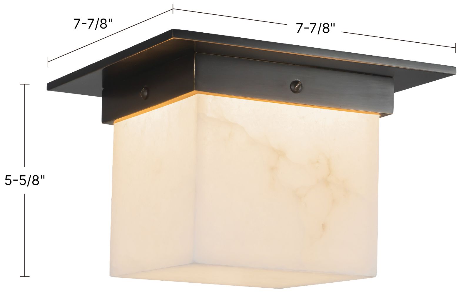 Image 6 Mineral 8-in Alabaster Square Flush Mount with Urban Bronze Finish more views