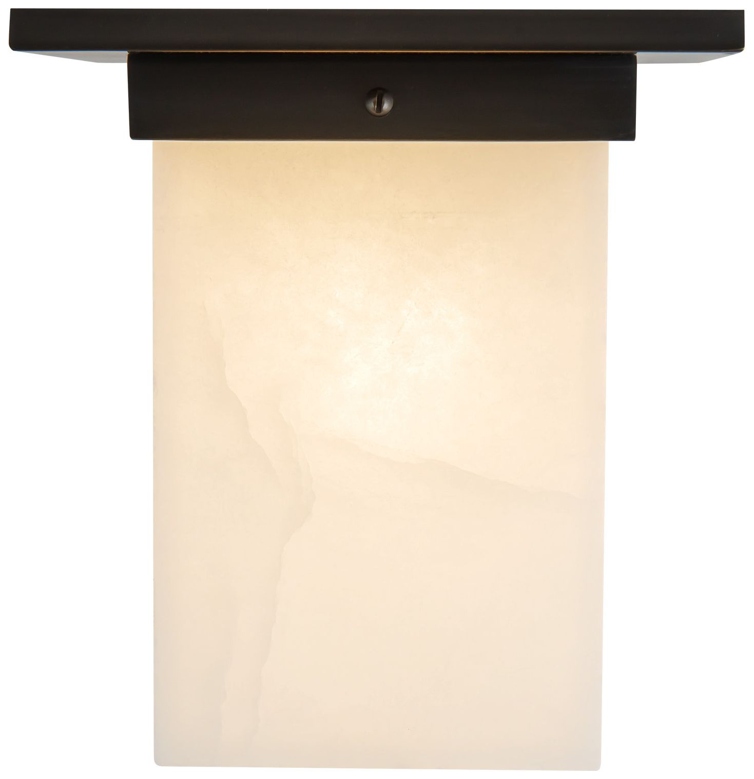 Mineral 8-in Alabaster Square Flush Mount with Urban Bronze Finish