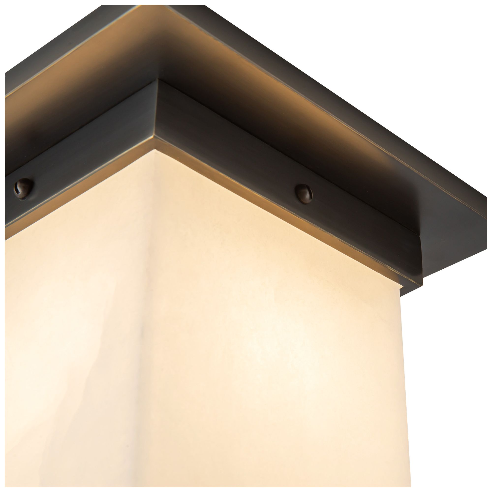 Image 5 Mineral 8-in Alabaster Square Flush Mount with Urban Bronze Finish more views