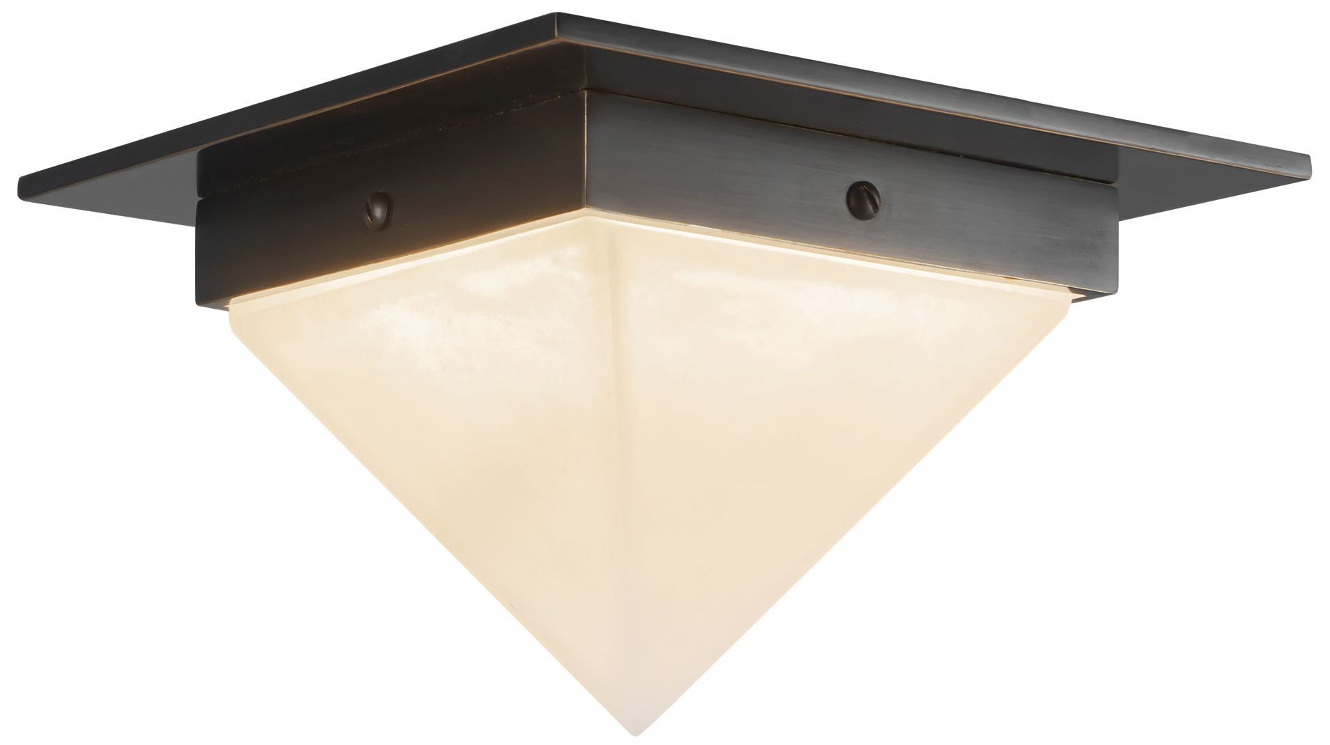 Image 3 Mineral 8-in Alabaster Triangular Flush Mount with Urban Bronze Finish more views