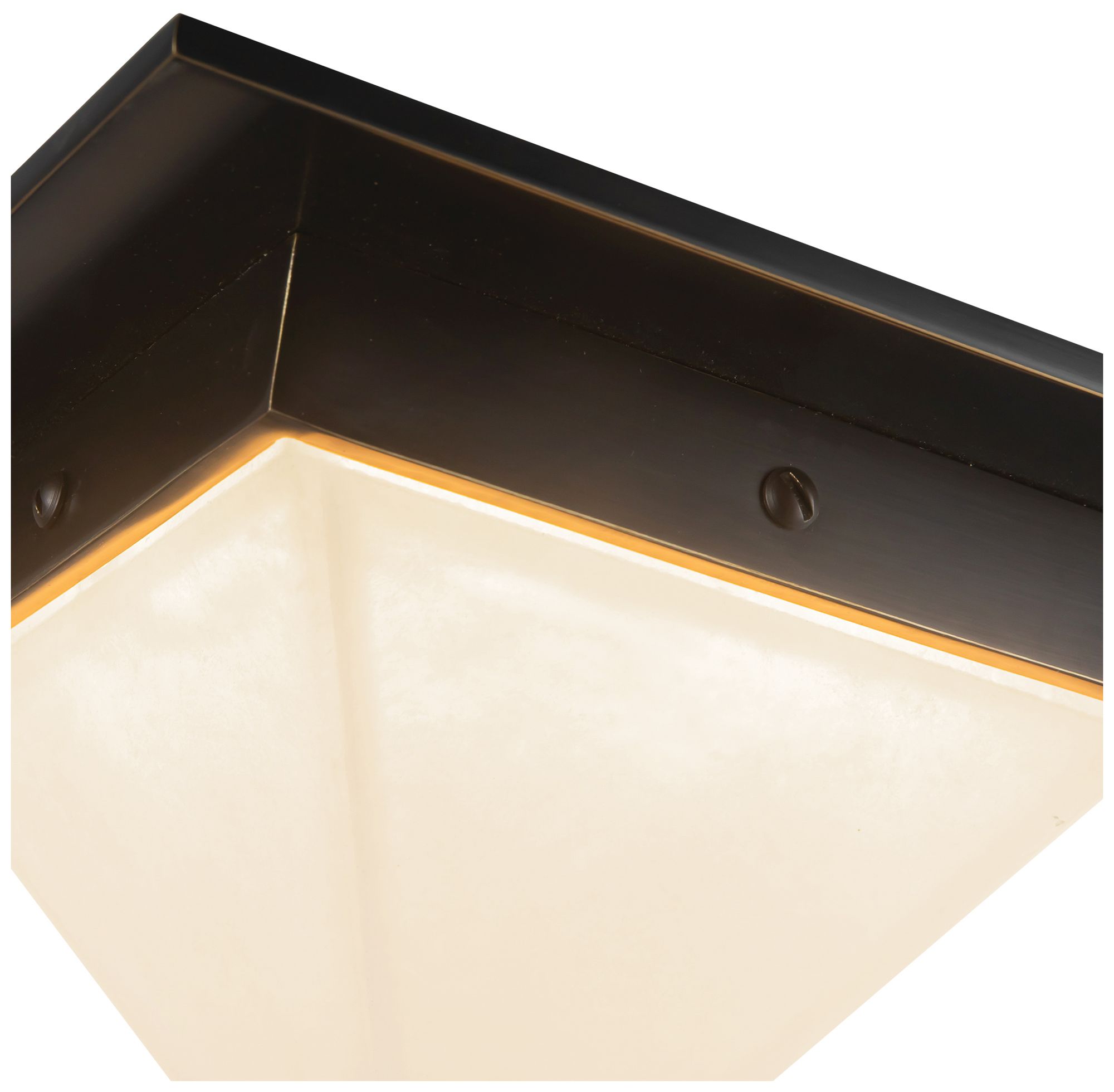 Image 5 Mineral 8-in Alabaster Triangular Flush Mount with Urban Bronze Finish more views