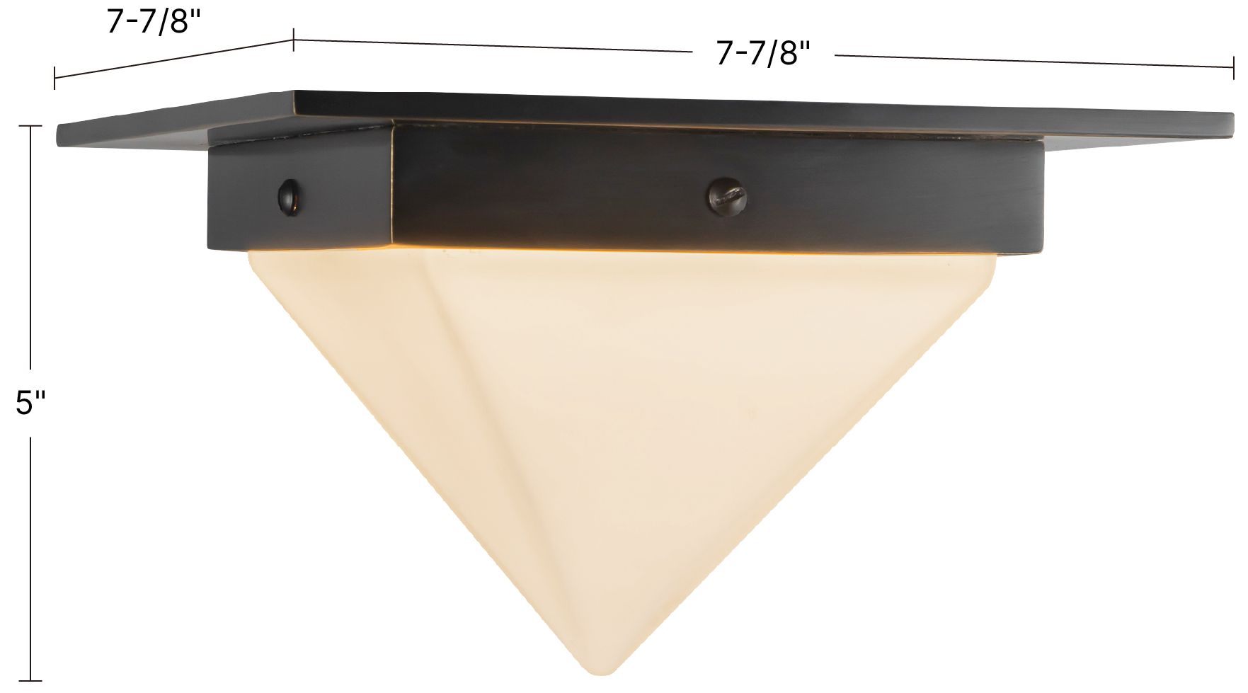 Image 6 Mineral 8-in Alabaster Triangular Flush Mount with Urban Bronze Finish more views
