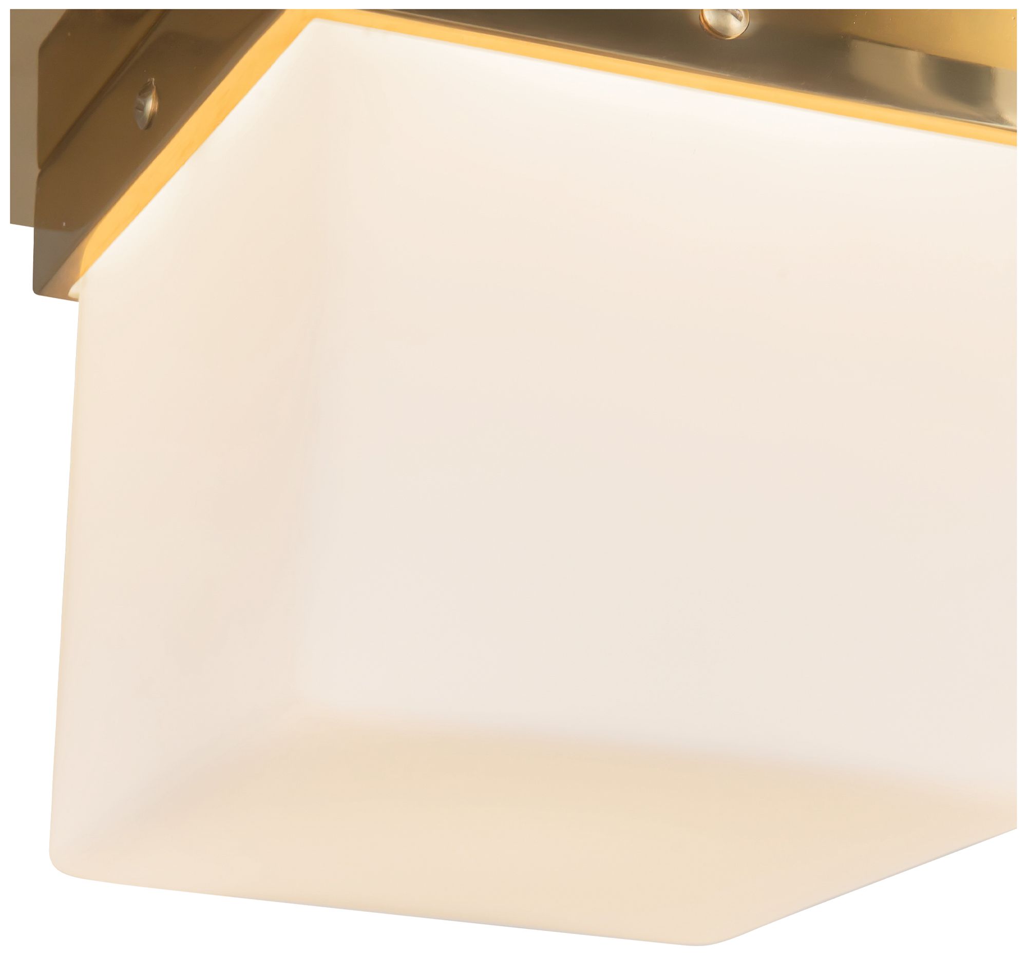 Image 5 Mineral 8-in Patina Brass Square Flush Mount with Opal Glass more views
