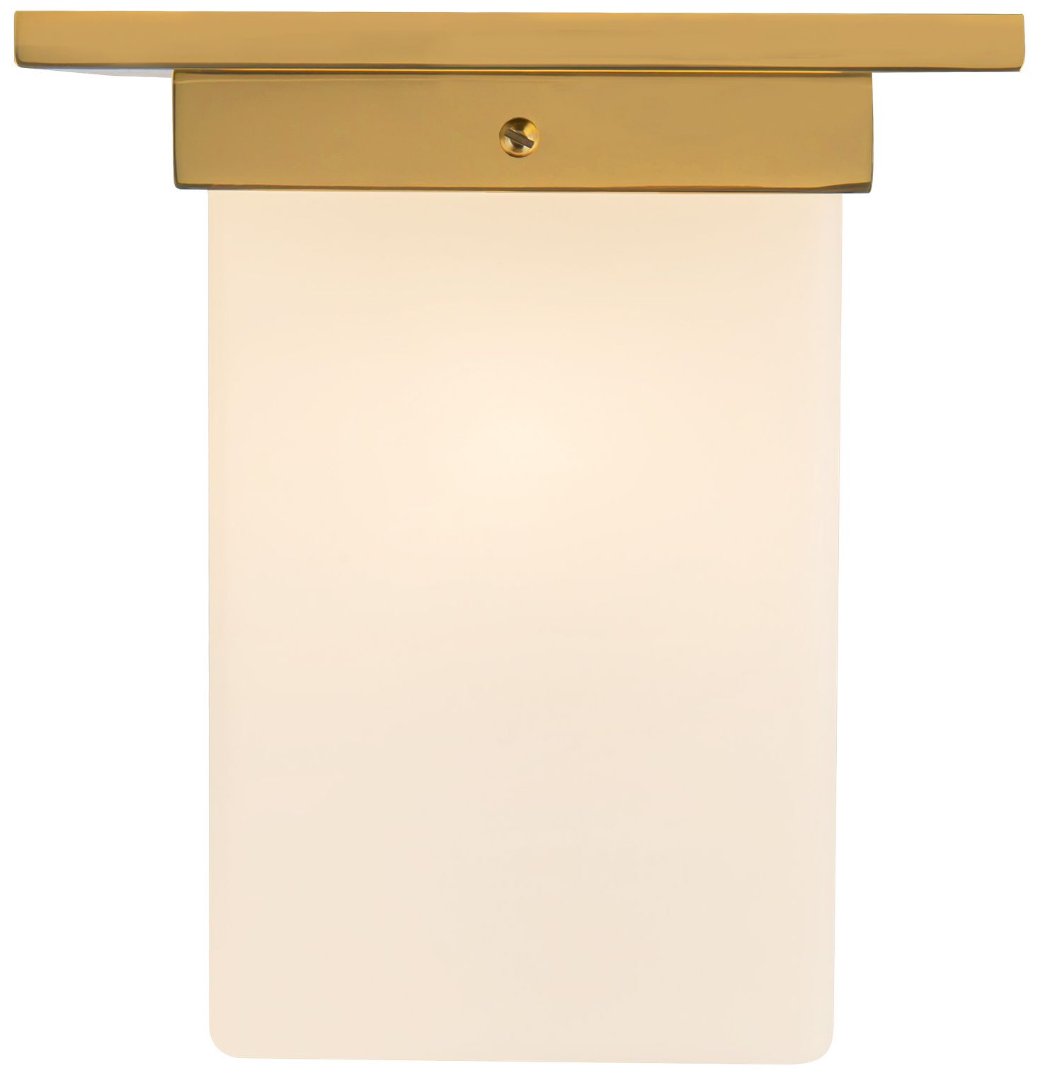 Mineral 8-in Patina Brass Square Flush Mount with Opal Glass