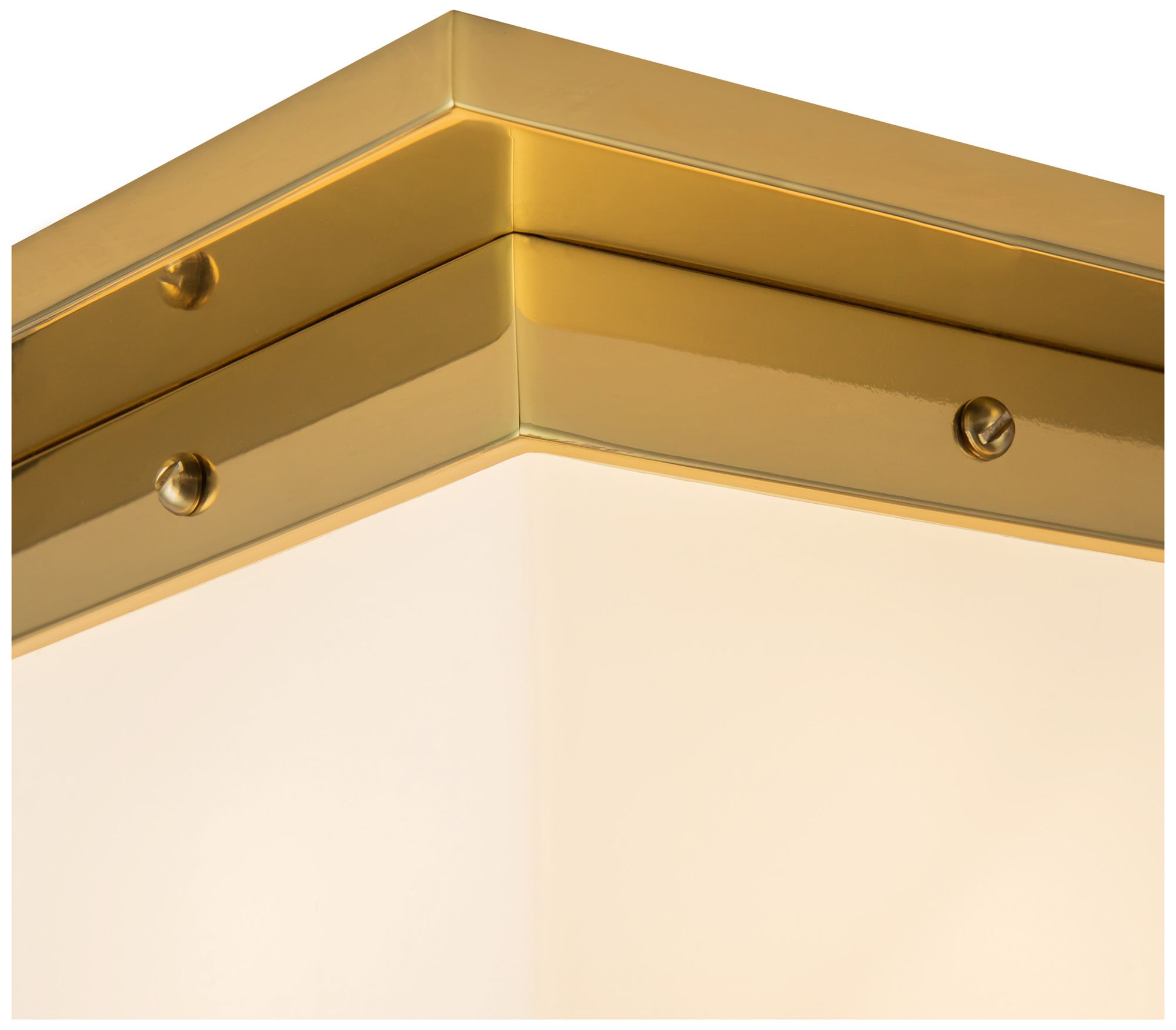 Image 5 Mineral 8-in Patina Brass Square Flush Mount with Opal Glass more views