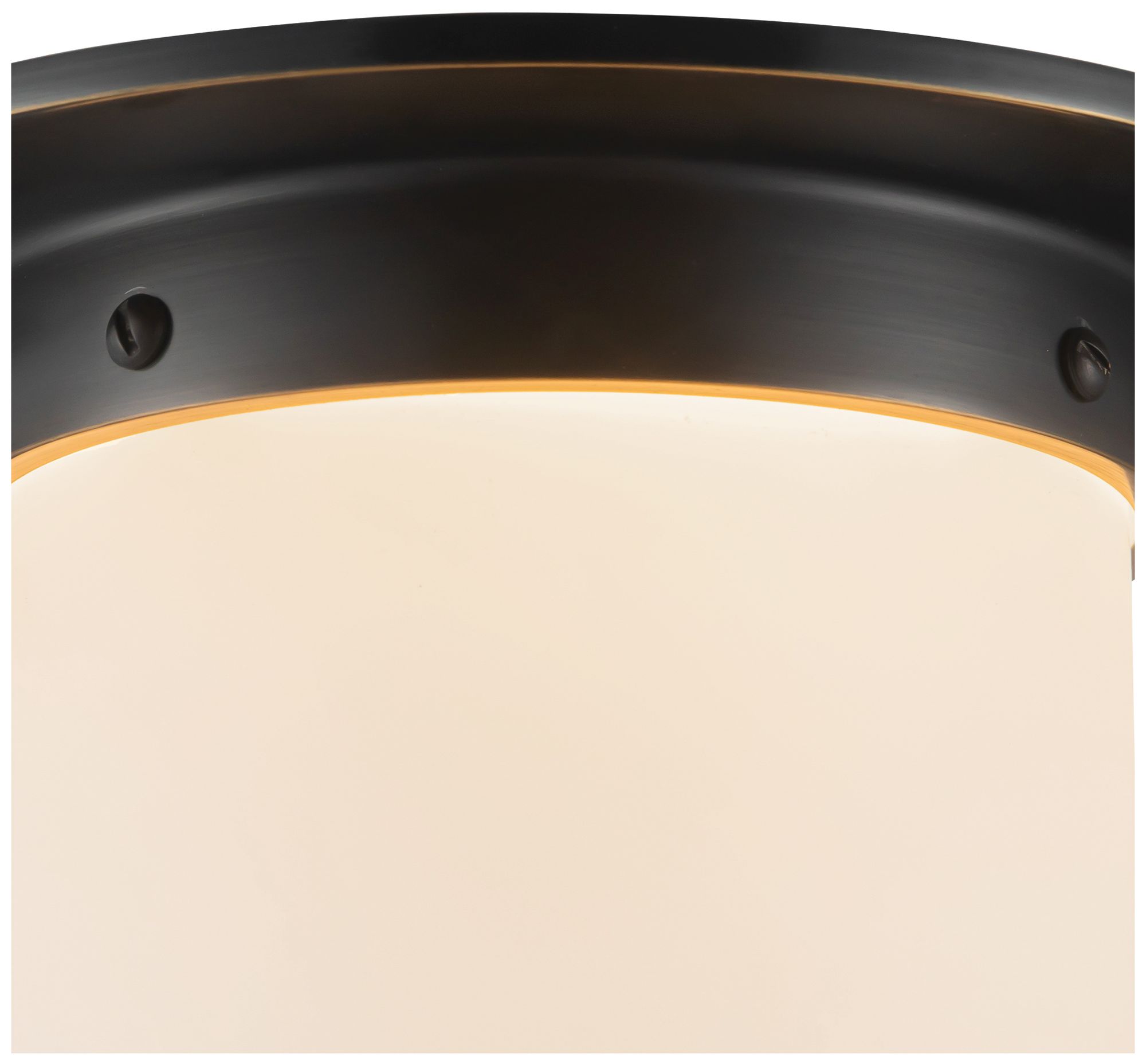 Image 5 Mineral 8-in Urban Bronze Cylinder Flush Mount with Opal Glass more views