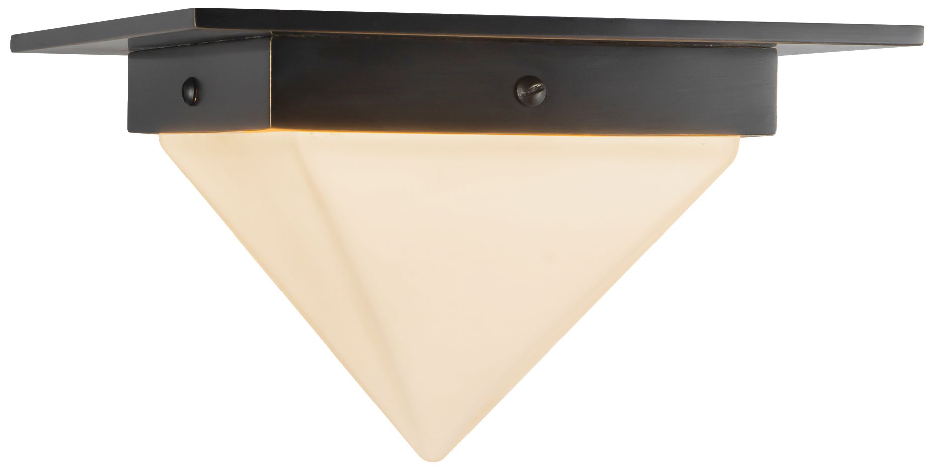 Mineral 8-in Urban Bronze Triangular Flush Mount with Opal Glass
