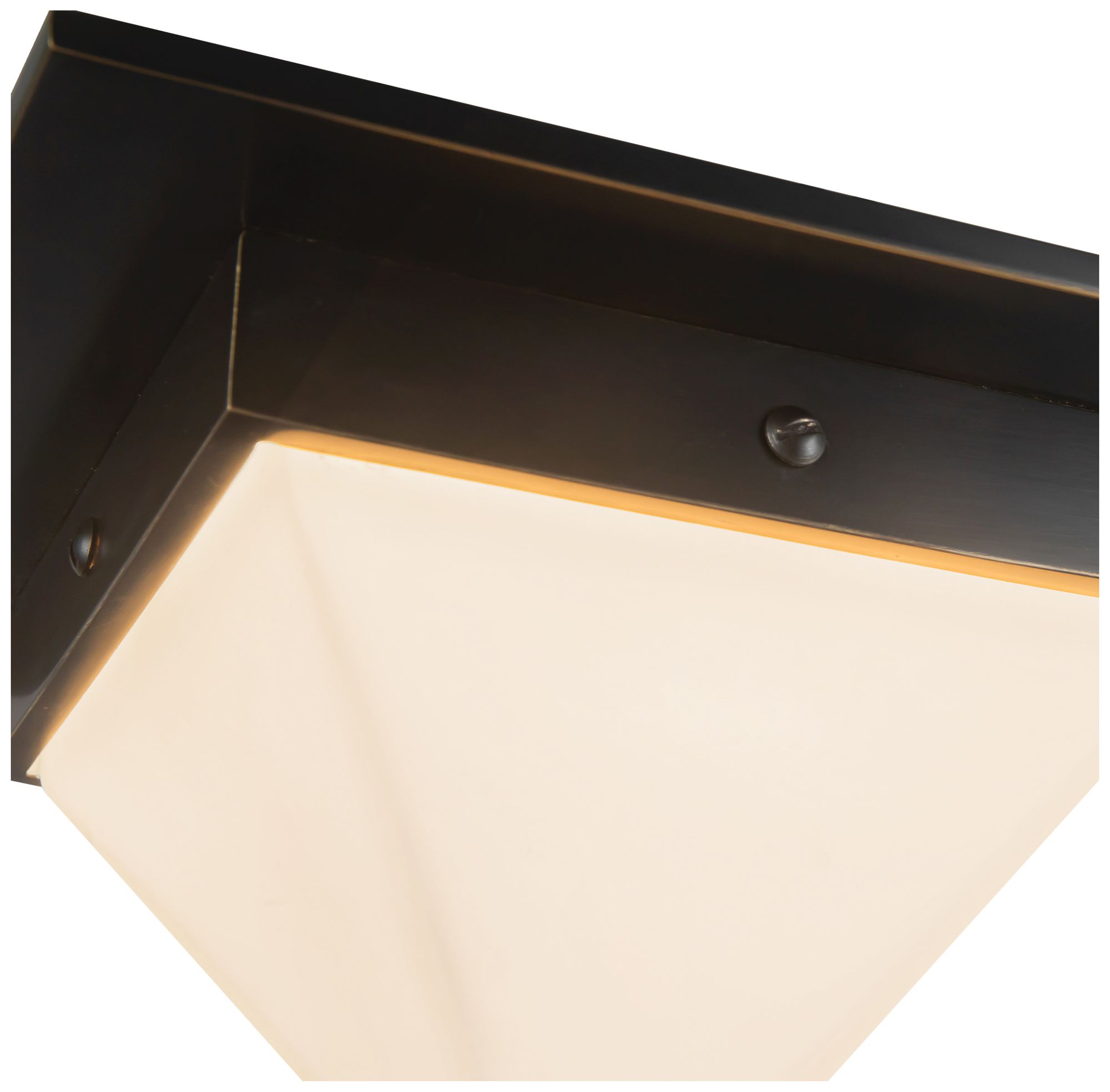 Image 5 Mineral 8-in Urban Bronze Triangular Flush Mount with Opal Glass more views