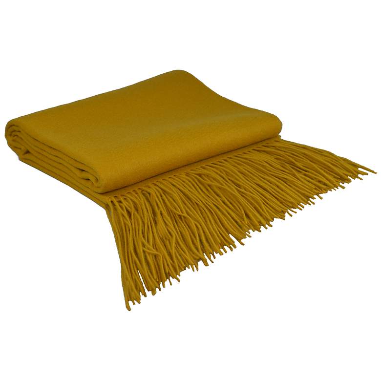Image 1 Mineral Yellow Signature Cashmere Blend Throw Blanket
