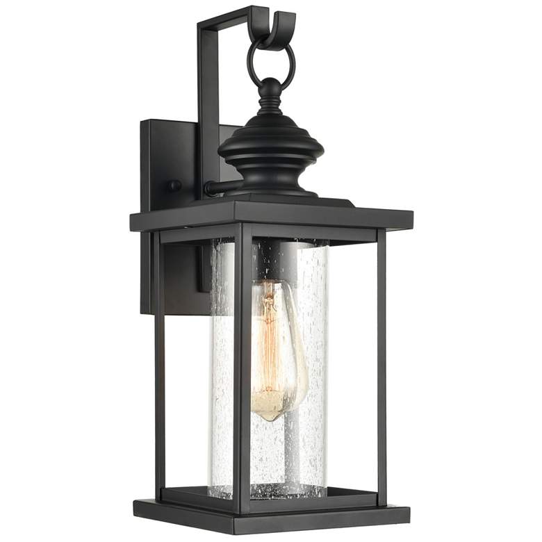 Image 1 Minersville 17 inch High 1-Light Outdoor Sconce - Matte Black