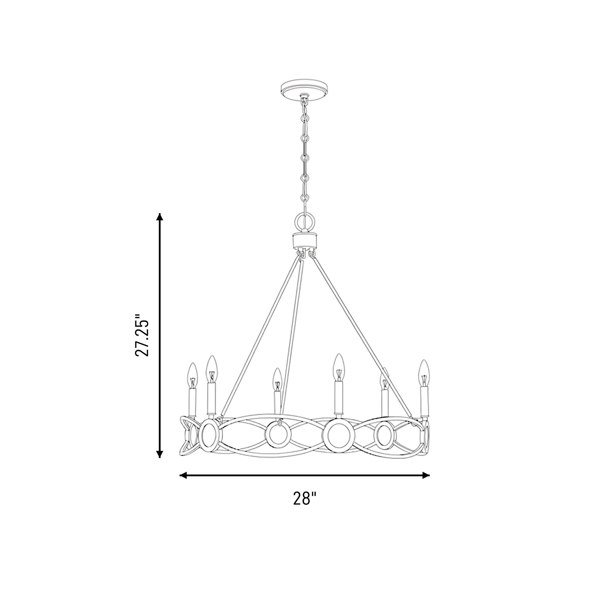 Minette 6-Light Chandelier in Matte Black
