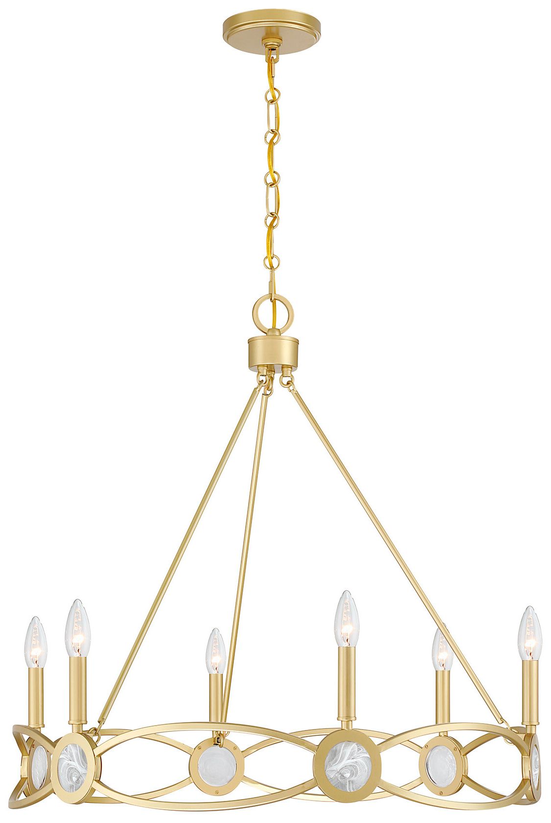 Minette 6-Light Chandelier in Spun Gold