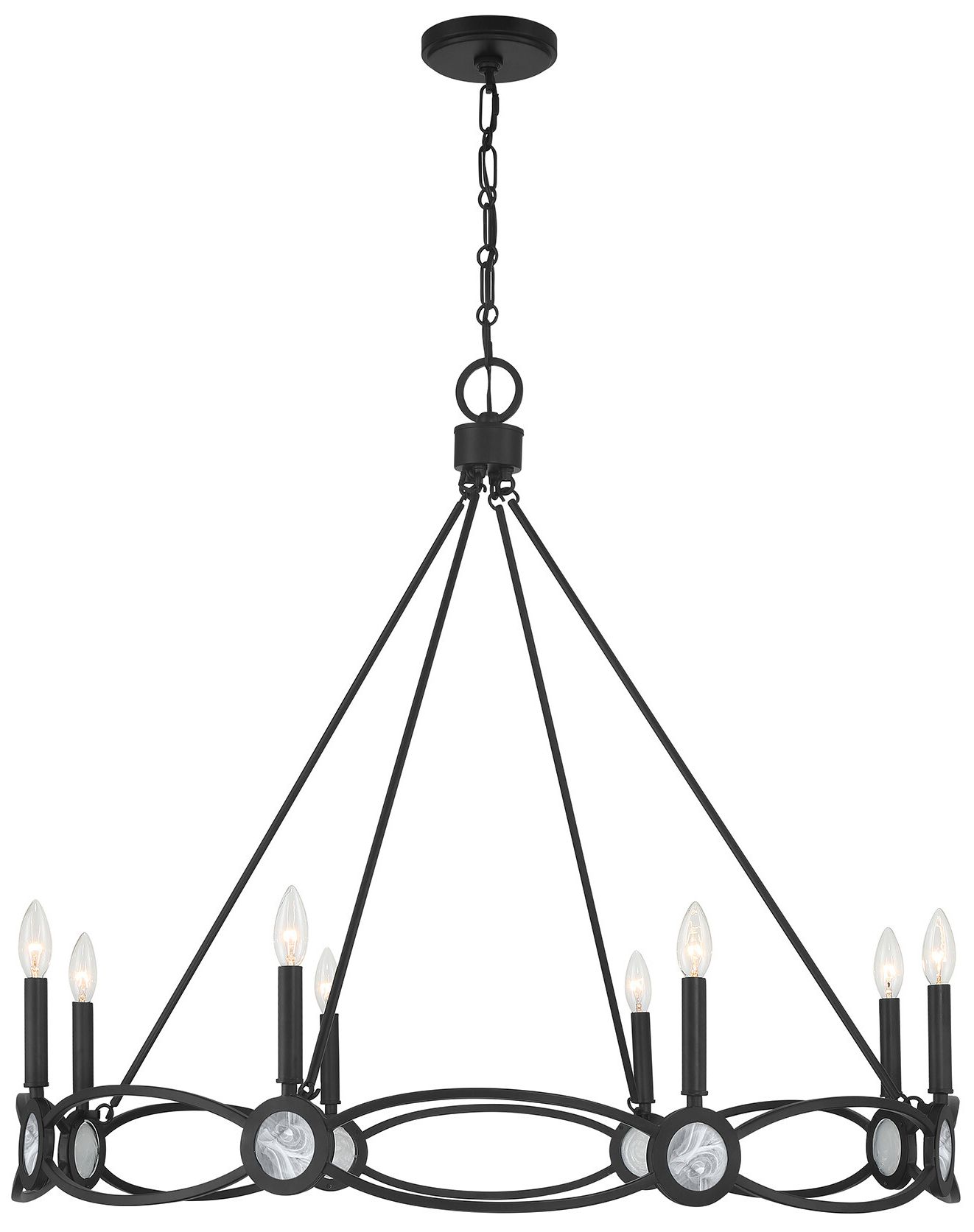Minette 8-Light Chandelier in Matte Black