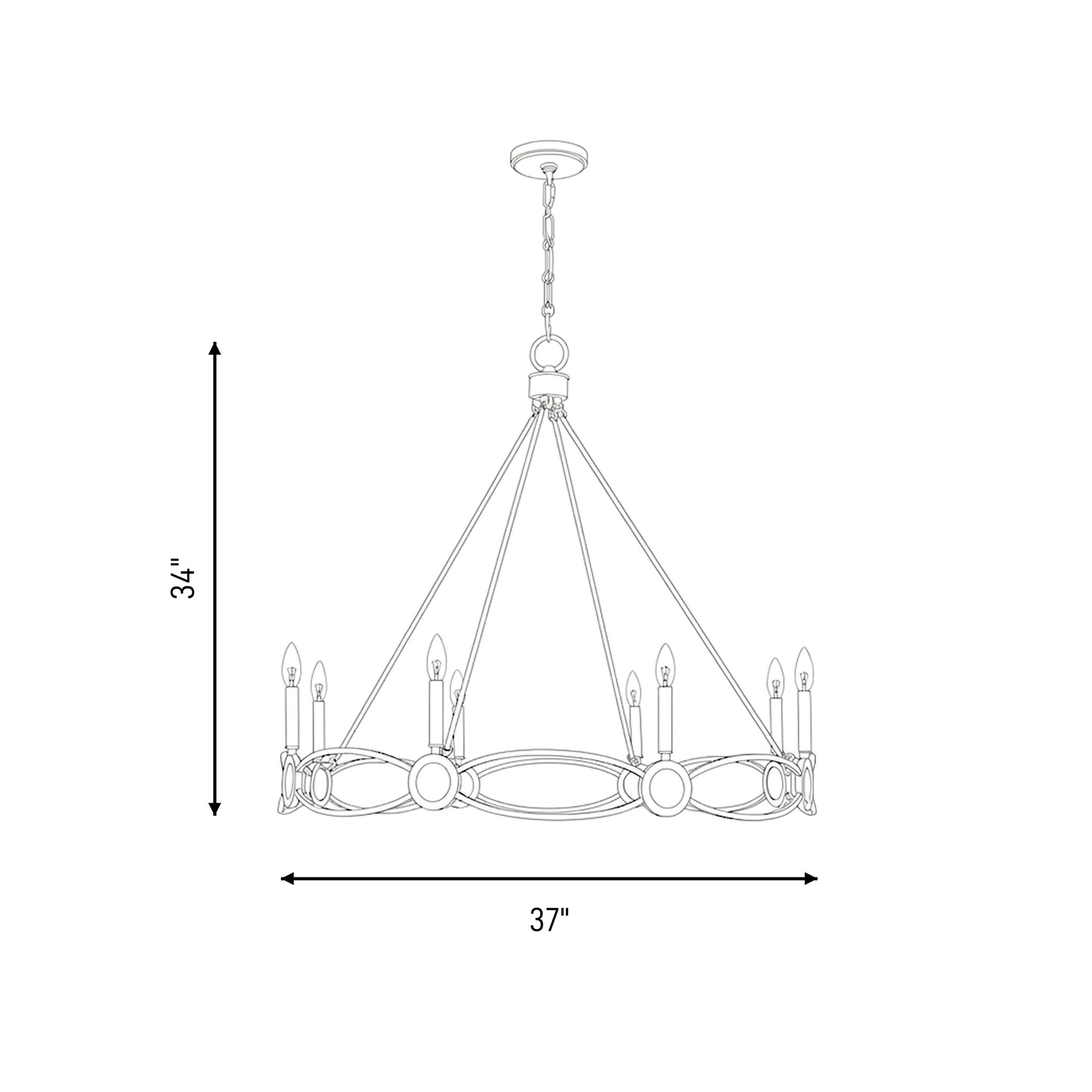 Thumbnail3 of Minette 8-Light Chandelier in Matte Black more views