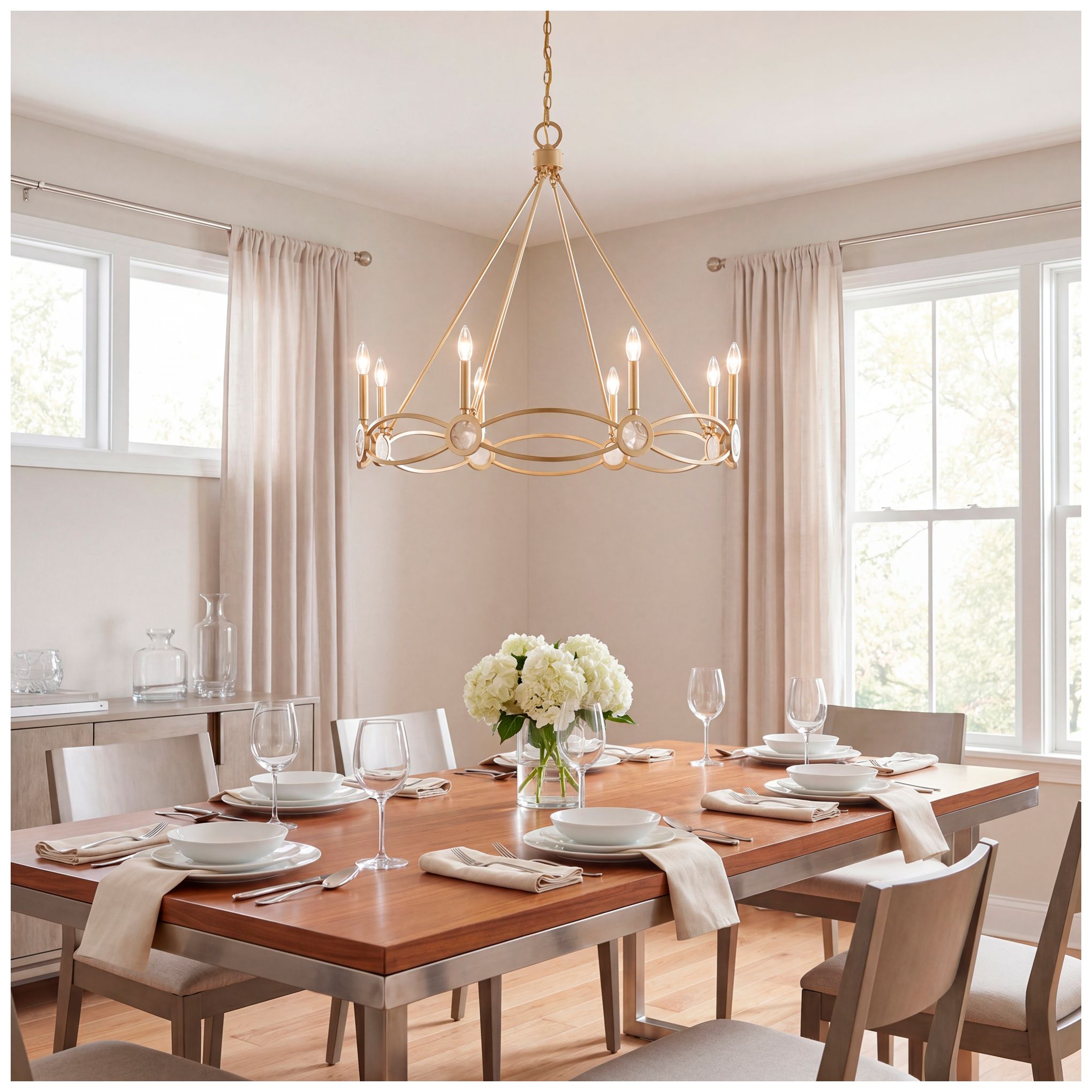 Minette 8-Light Chandelier in Spun Gold