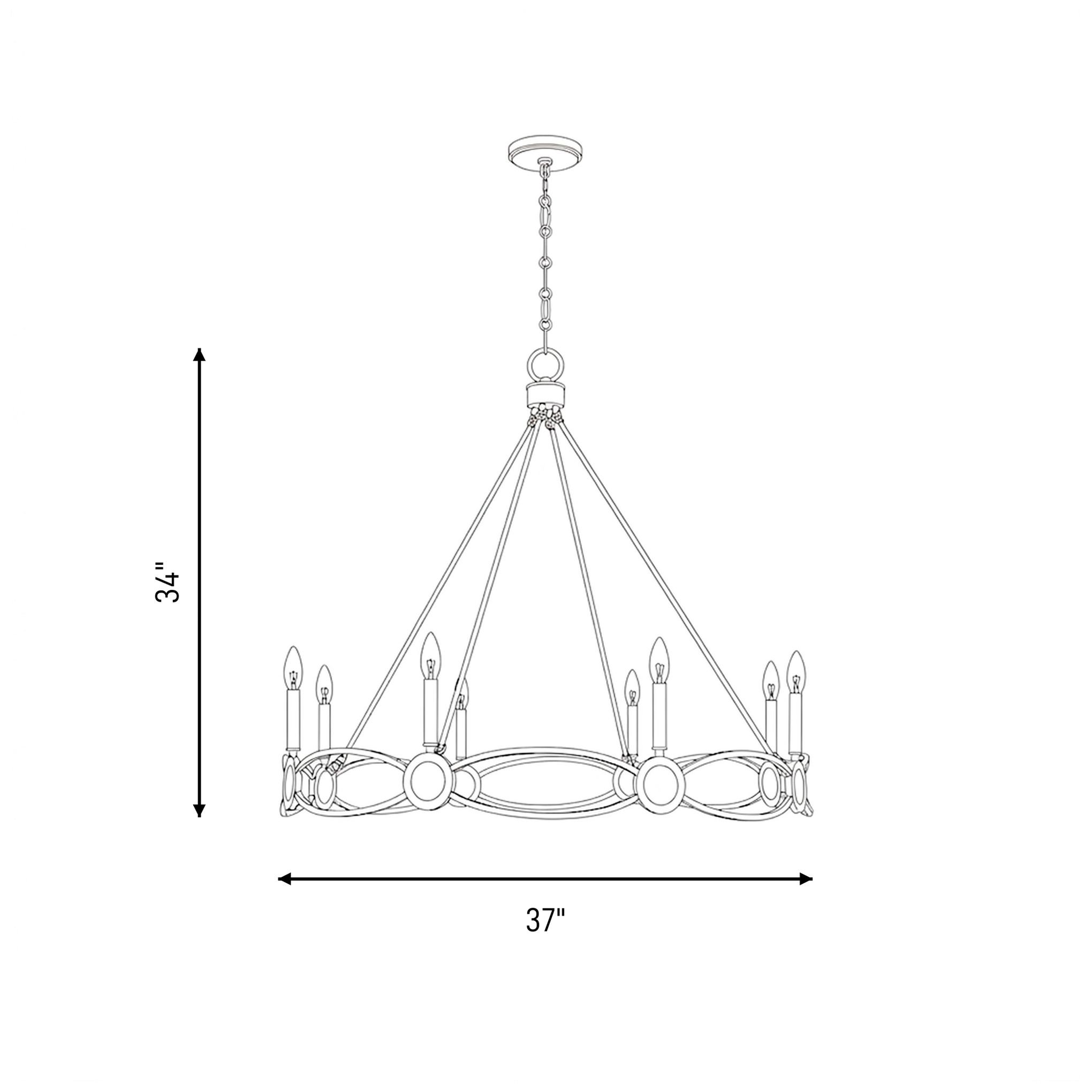 Minette 8-Light Chandelier in Spun Gold