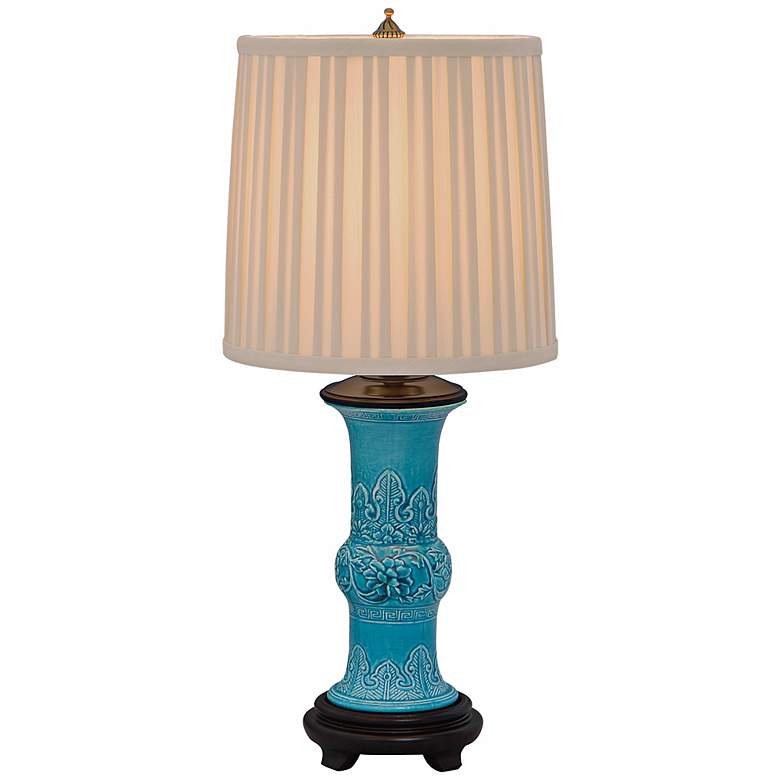 Image 1 Ming Style Turquoise Porcelain Mini Table Lamp