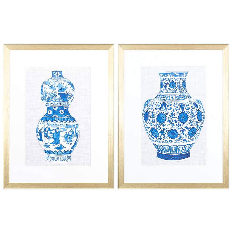 Image 1 Ming Vase B 20"W x 26"H Framed Art Set of 2