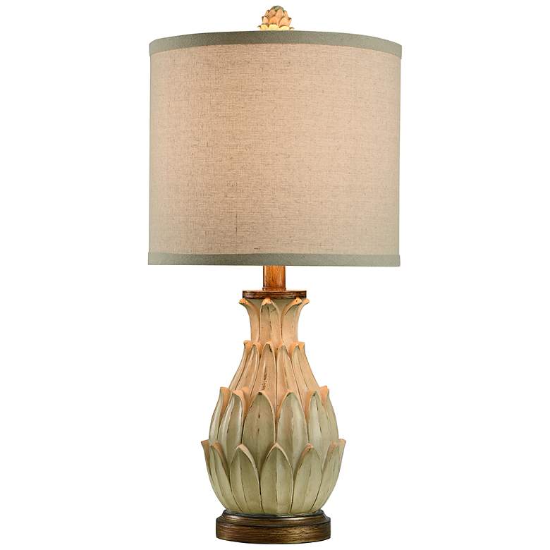 Image 2 Mini Ardichoke Multicolor Table Lamp with Oatmeal Fabric Shade